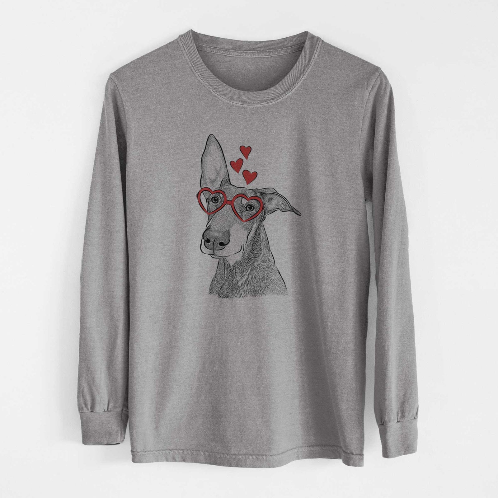 Valentine Kain the Doberman Pinscher - Heavyweight 100% Cotton Long Sleeve