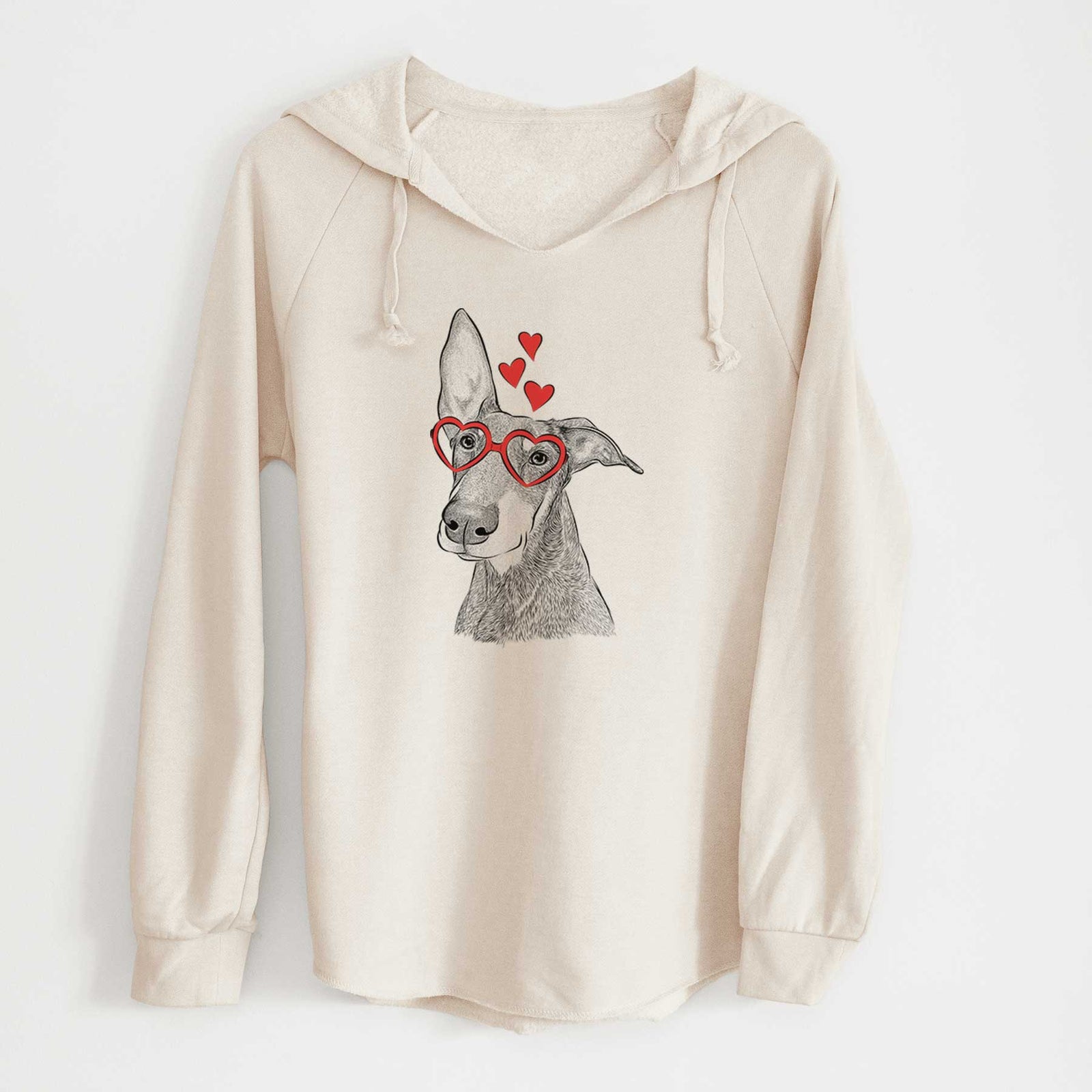 Valentine Kain the Doberman Pinscher - Cali Wave Hooded Sweatshirt