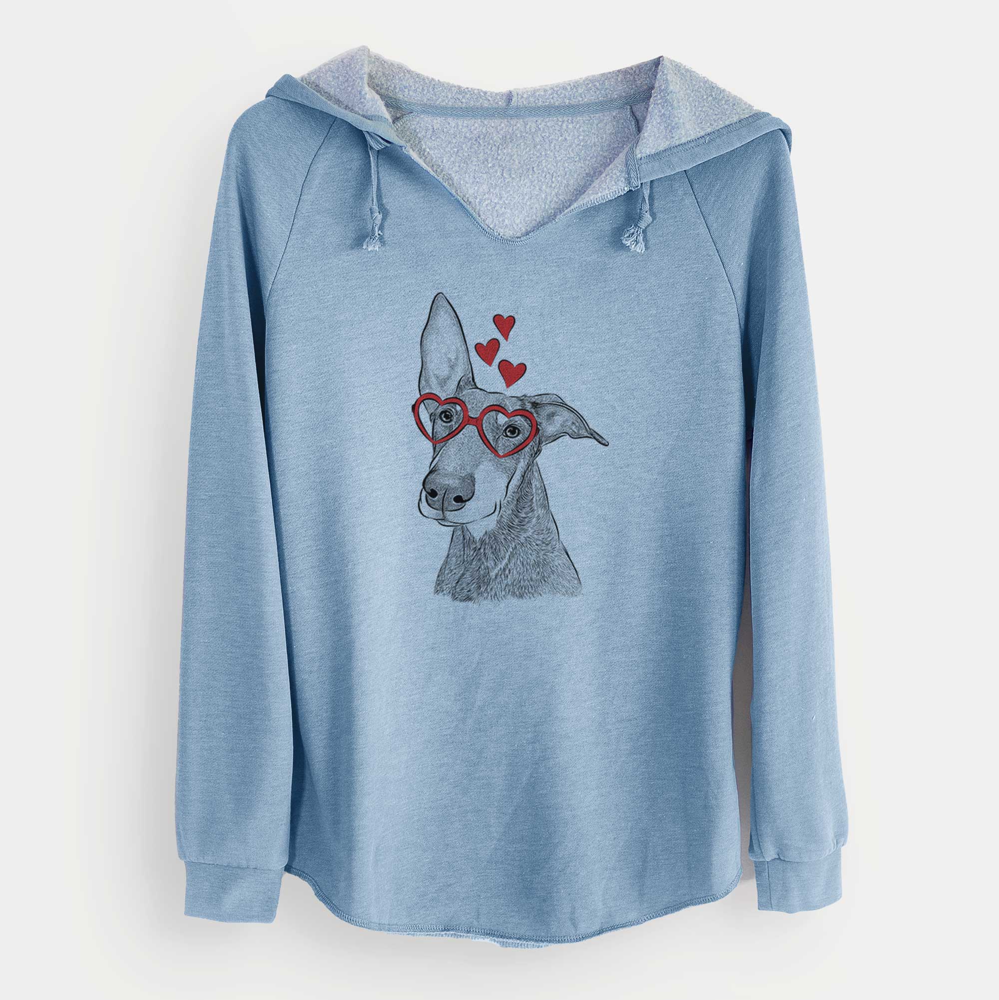 Valentine Kain the Doberman Pinscher - Cali Wave Hooded Sweatshirt