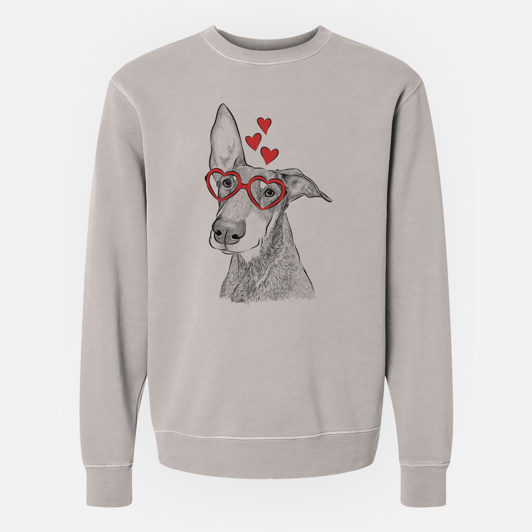 Valentine Kain the Doberman Pinscher - Unisex Pigment Dyed Crew Sweatshirt