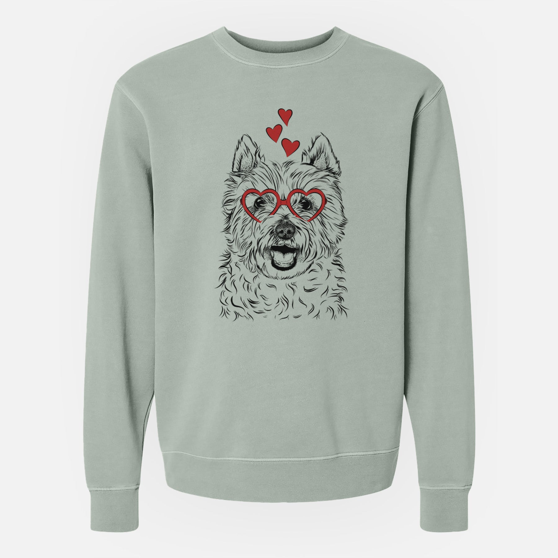 Valentine Kami the West Highland Terrier - Unisex Pigment Dyed Crew Sweatshirt