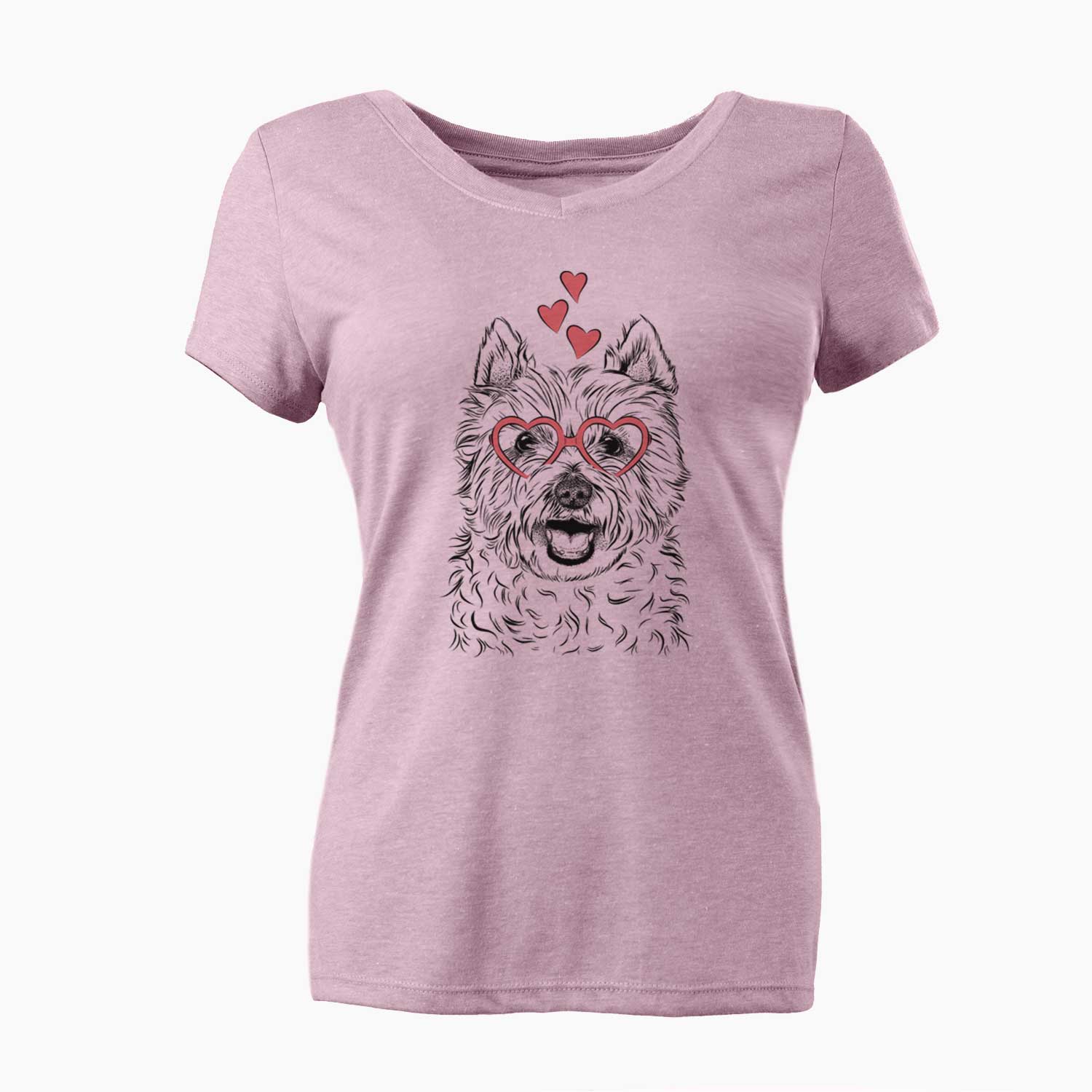 Valentine Kami the West Highland Terrier - Women's V-neck Shirt