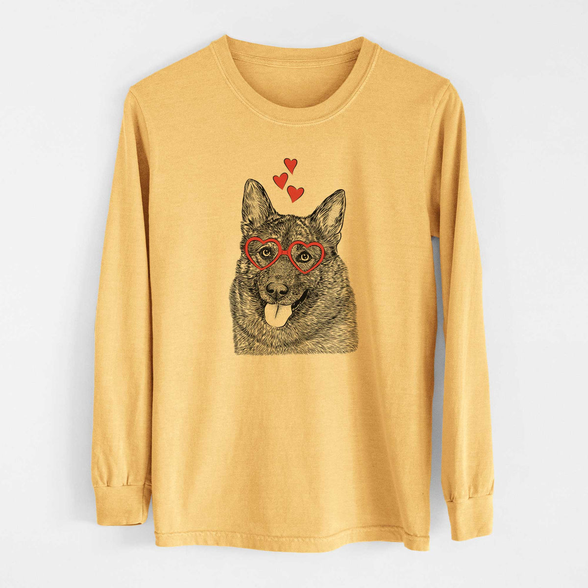 Valentine Kasia the Norwegian Elkhound - Heavyweight 100% Cotton Long Sleeve