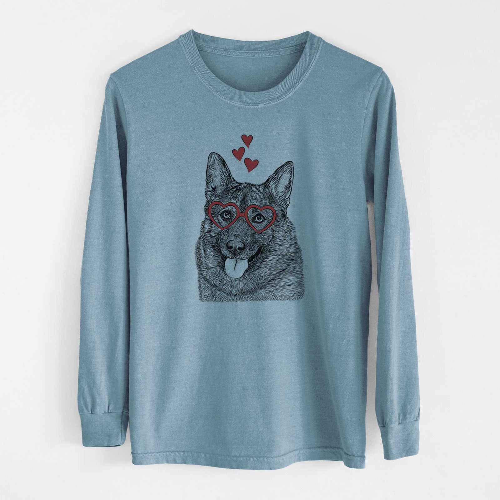 Valentine Kasia the Norwegian Elkhound - Heavyweight 100% Cotton Long Sleeve