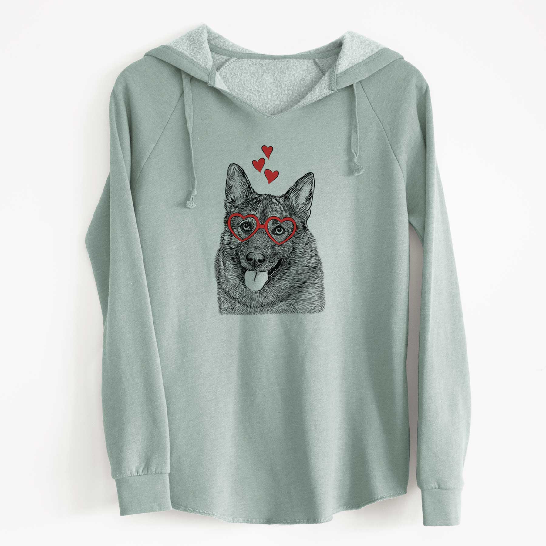 Valentine Kasia the Norwegian Elkhound - Cali Wave Hooded Sweatshirt