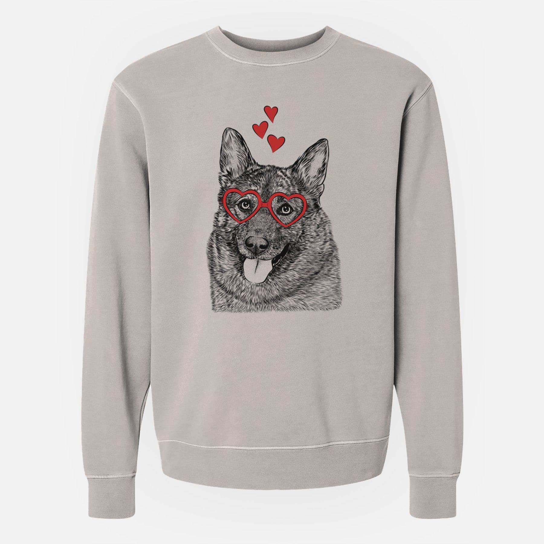 Valentine Kasia the Norwegian Elkhound - Unisex Pigment Dyed Crew Sweatshirt