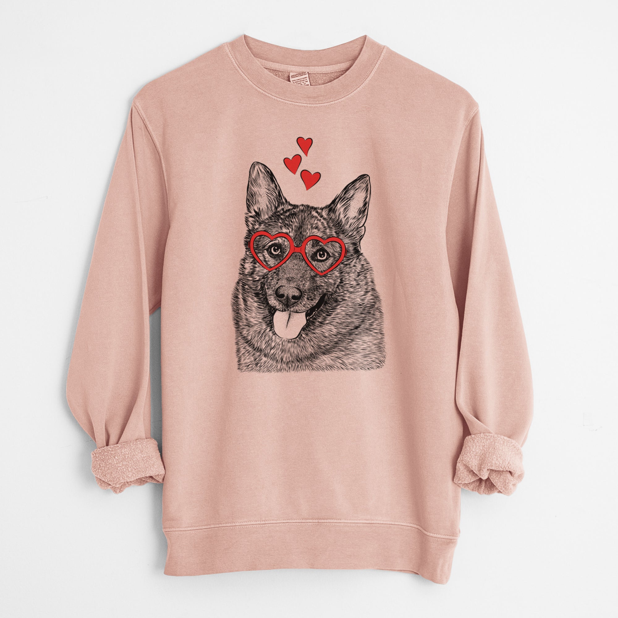 Valentine Kasia the Norwegian Elkhound - Unisex Pigment Dyed Crew Sweatshirt