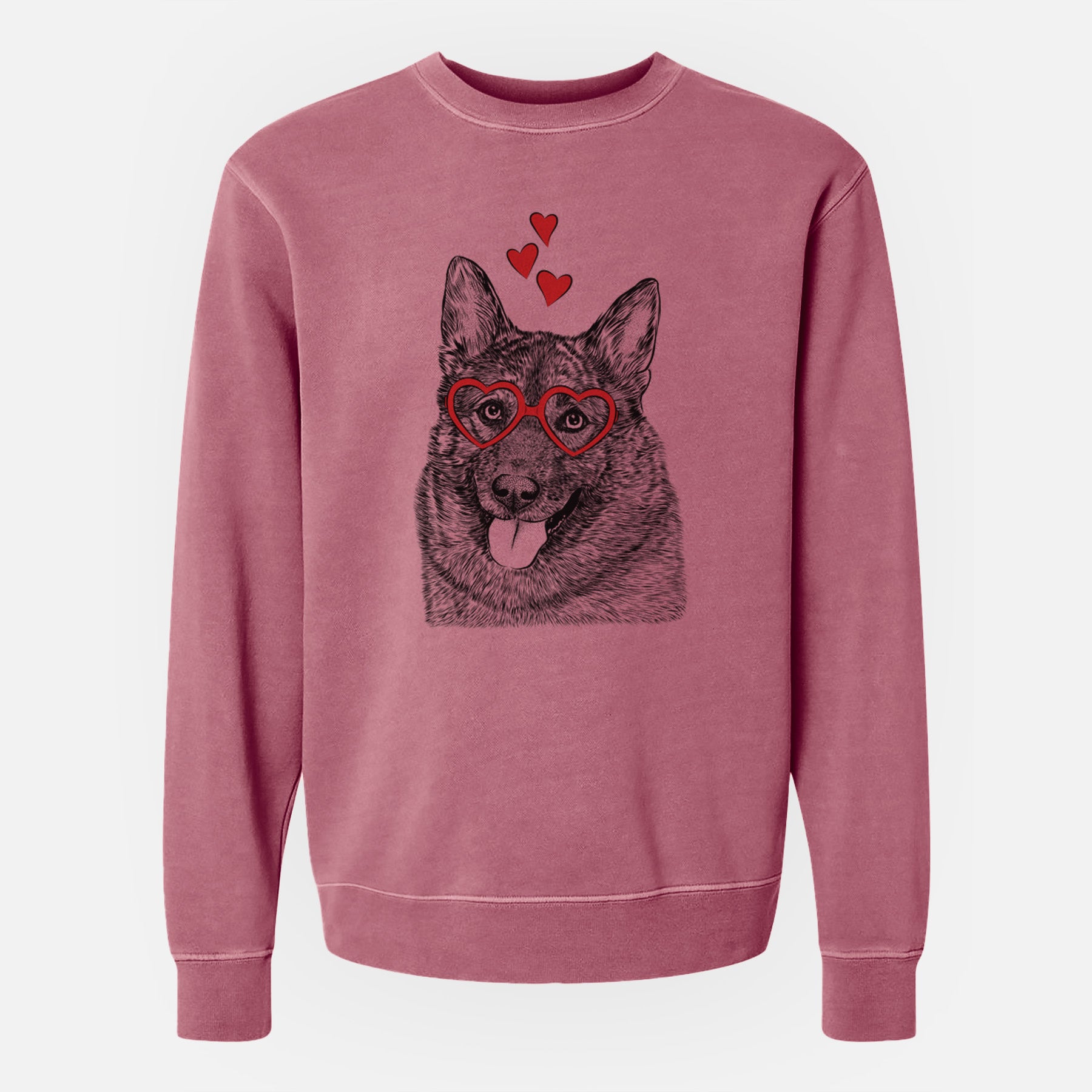 Valentine Kasia the Norwegian Elkhound - Unisex Pigment Dyed Crew Sweatshirt