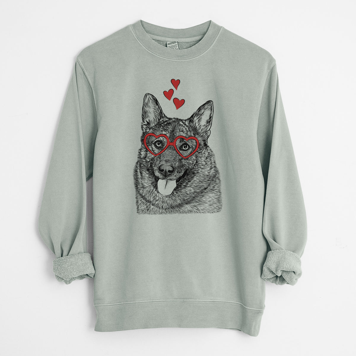 Valentine Kasia the Norwegian Elkhound - Unisex Pigment Dyed Crew Sweatshirt