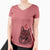 Valentine Kasia the Norwegian Elkhound - Women's V-neck Shirt