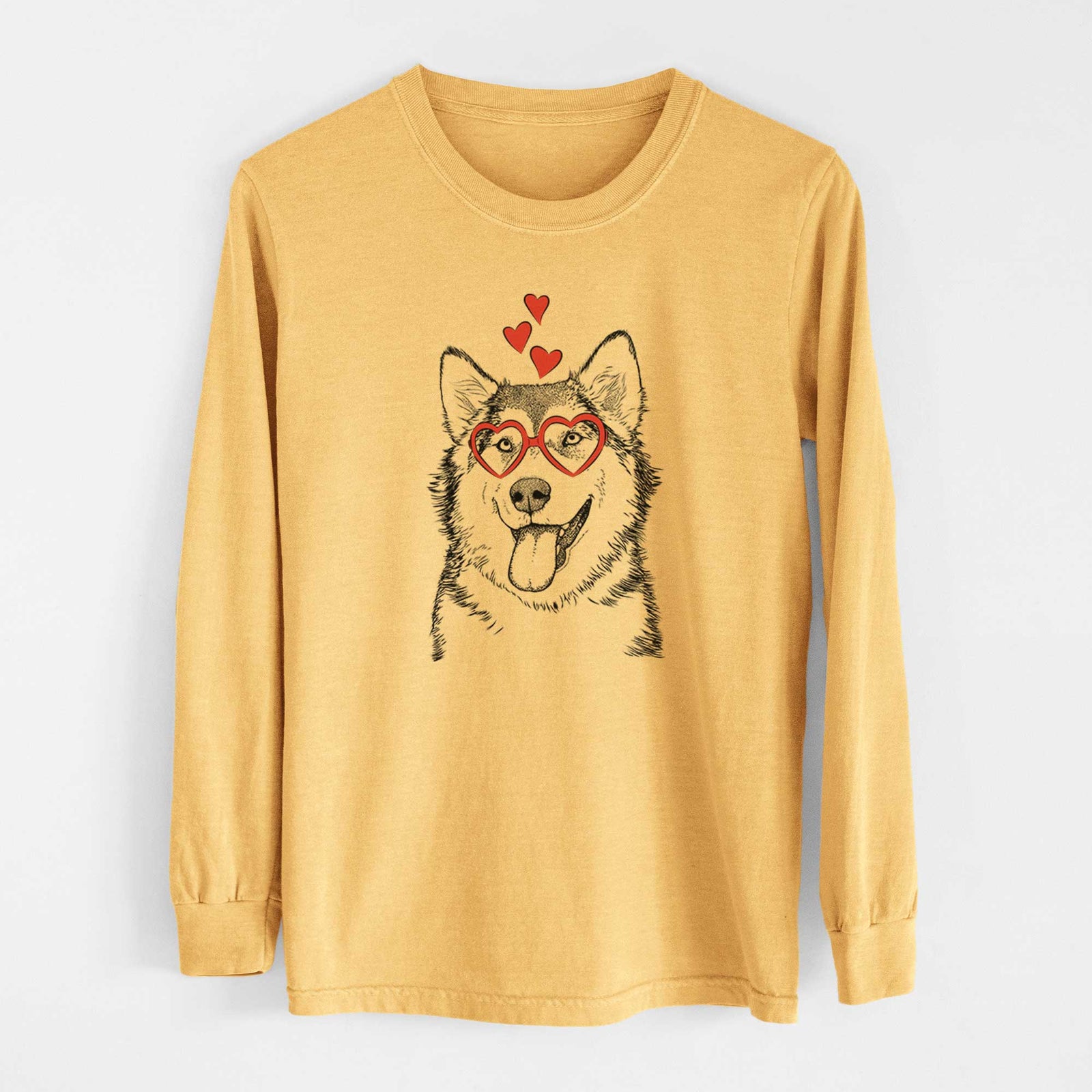 Valentine Kaskae the Alaskan Malamute - Heavyweight 100% Cotton Long Sleeve