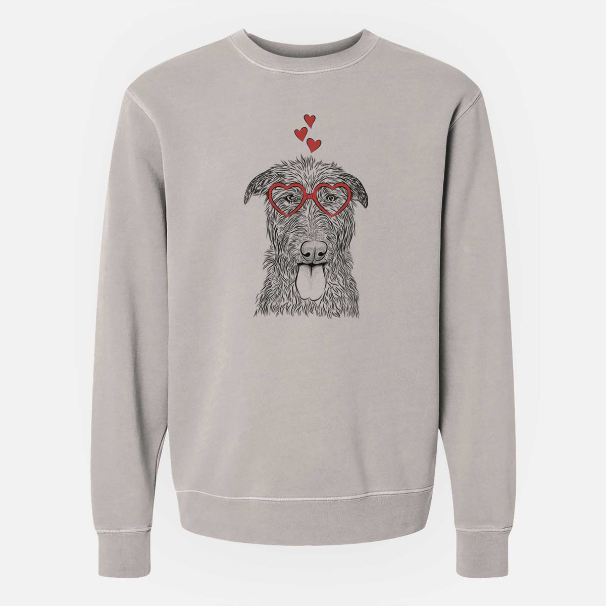 Valentine Keeva the Irish Wolfhound - Unisex Pigment Dyed Crew Sweatshirt