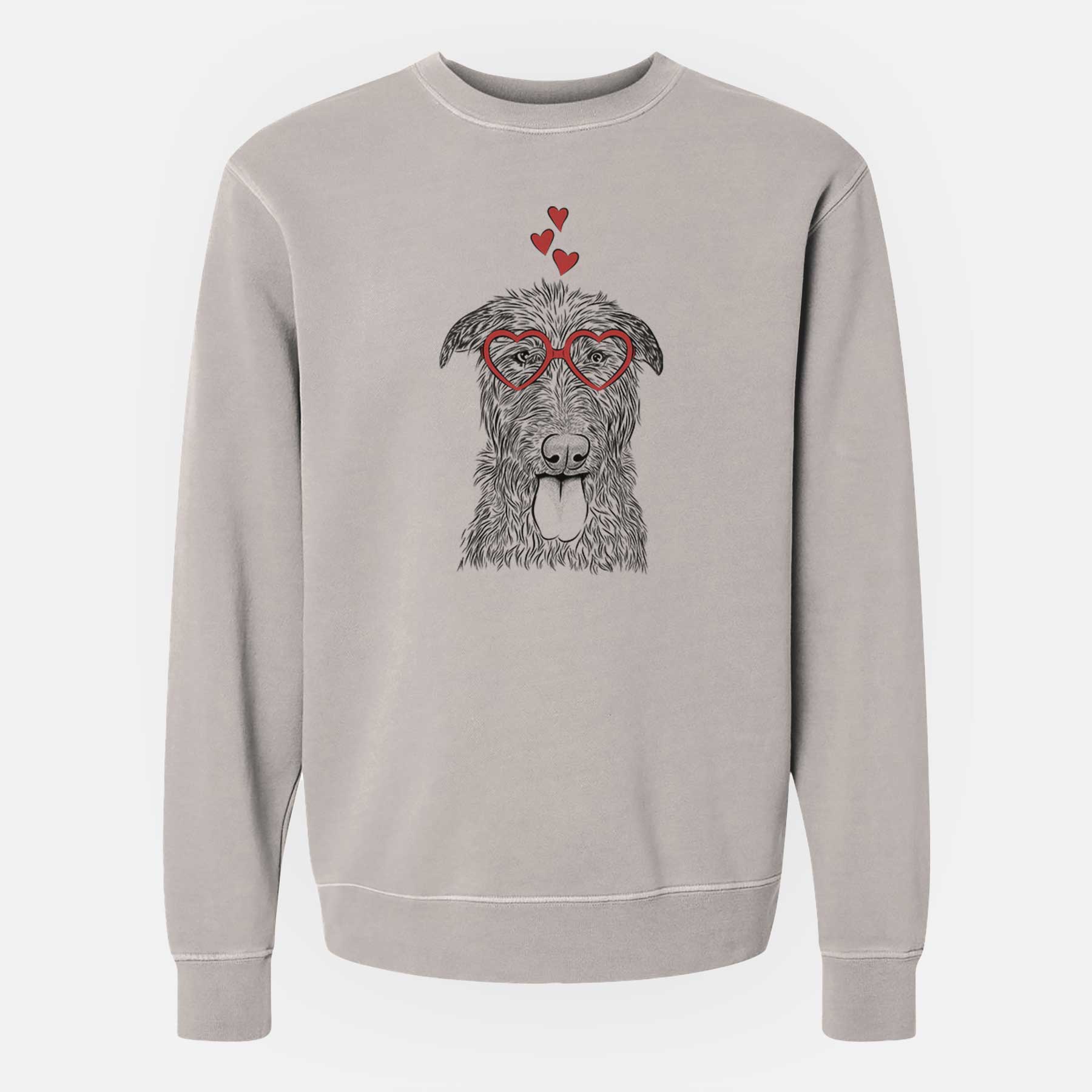 Valentine Keeva the Irish Wolfhound - Unisex Pigment Dyed Crew Sweatshirt