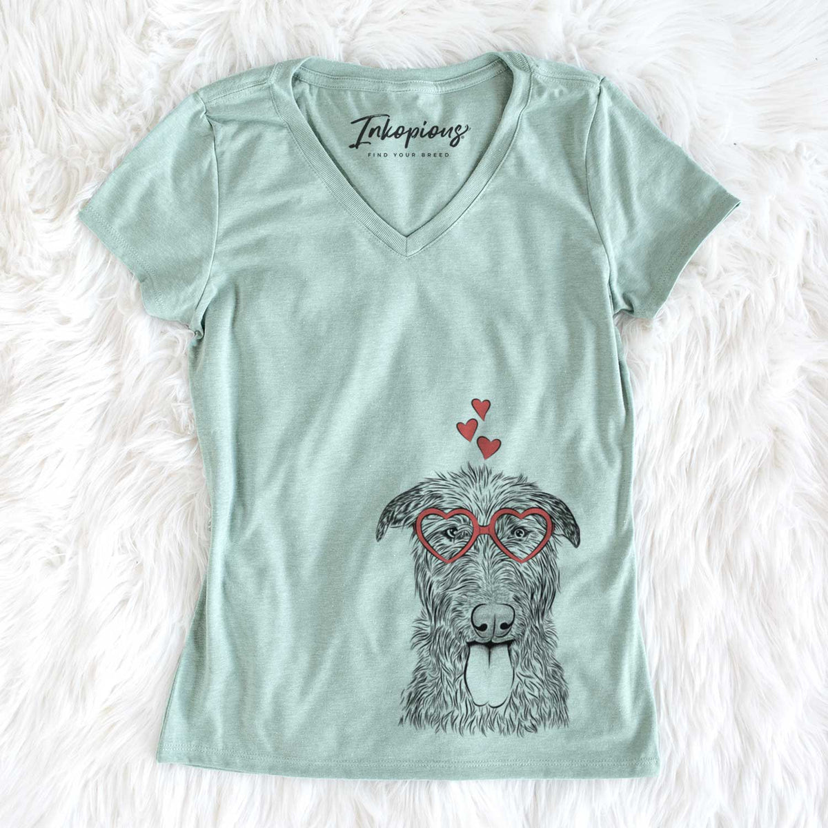 Valentine Keeva the Irish Wolfhound - Women&#39;s V-neck Shirt