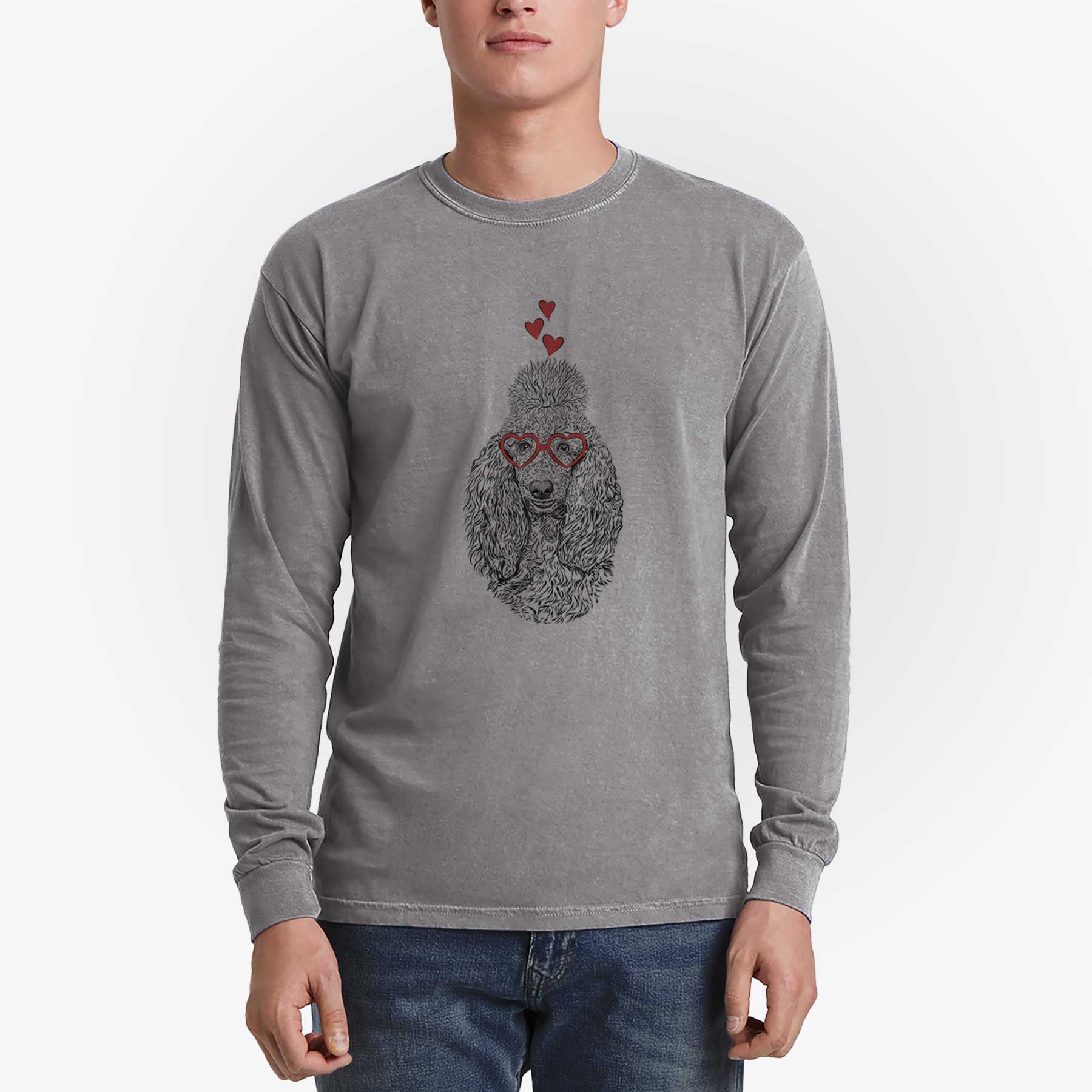 Valentine Kenna the Standard Poodle - Heavyweight 100% Cotton Long Sleeve