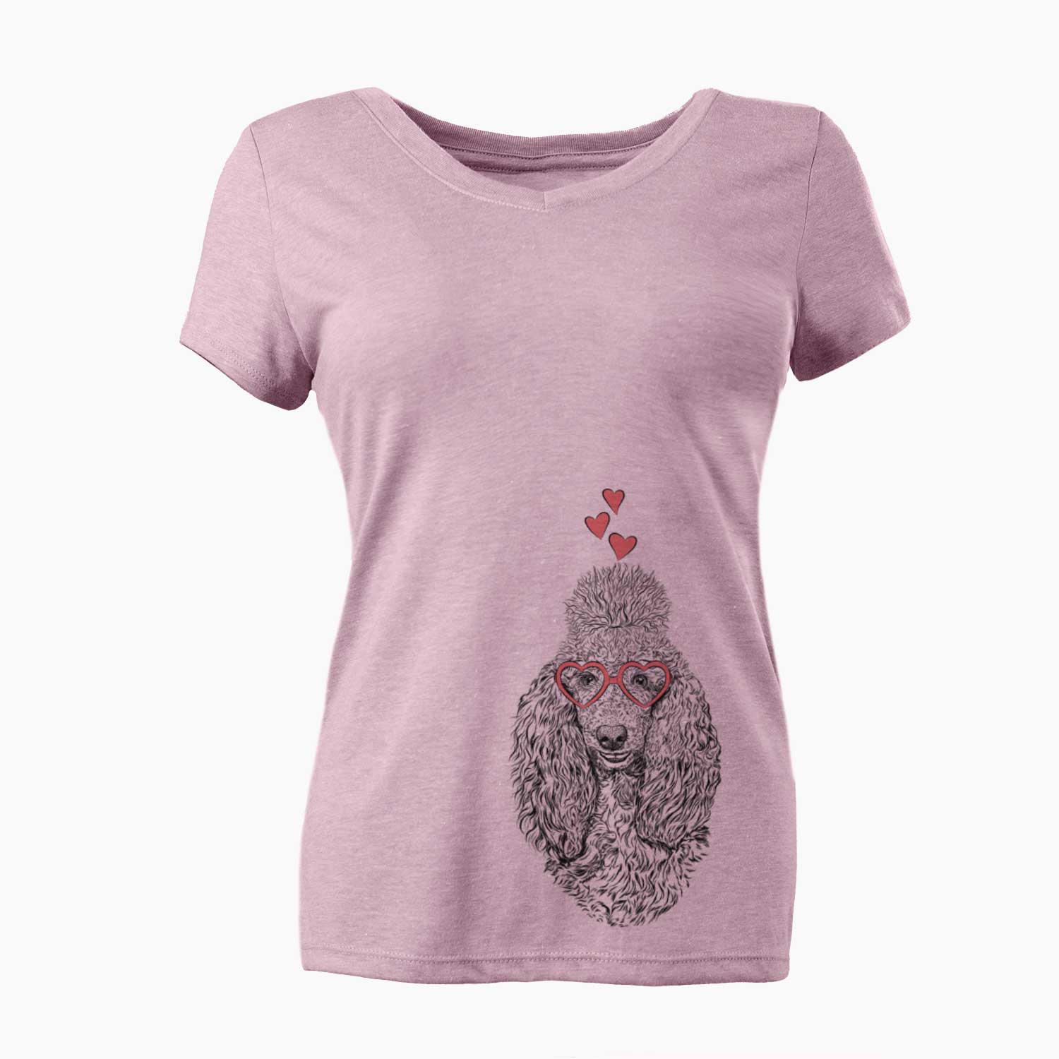 Valentine Kenna the Standard Poodle - Women's V-neck Shirt