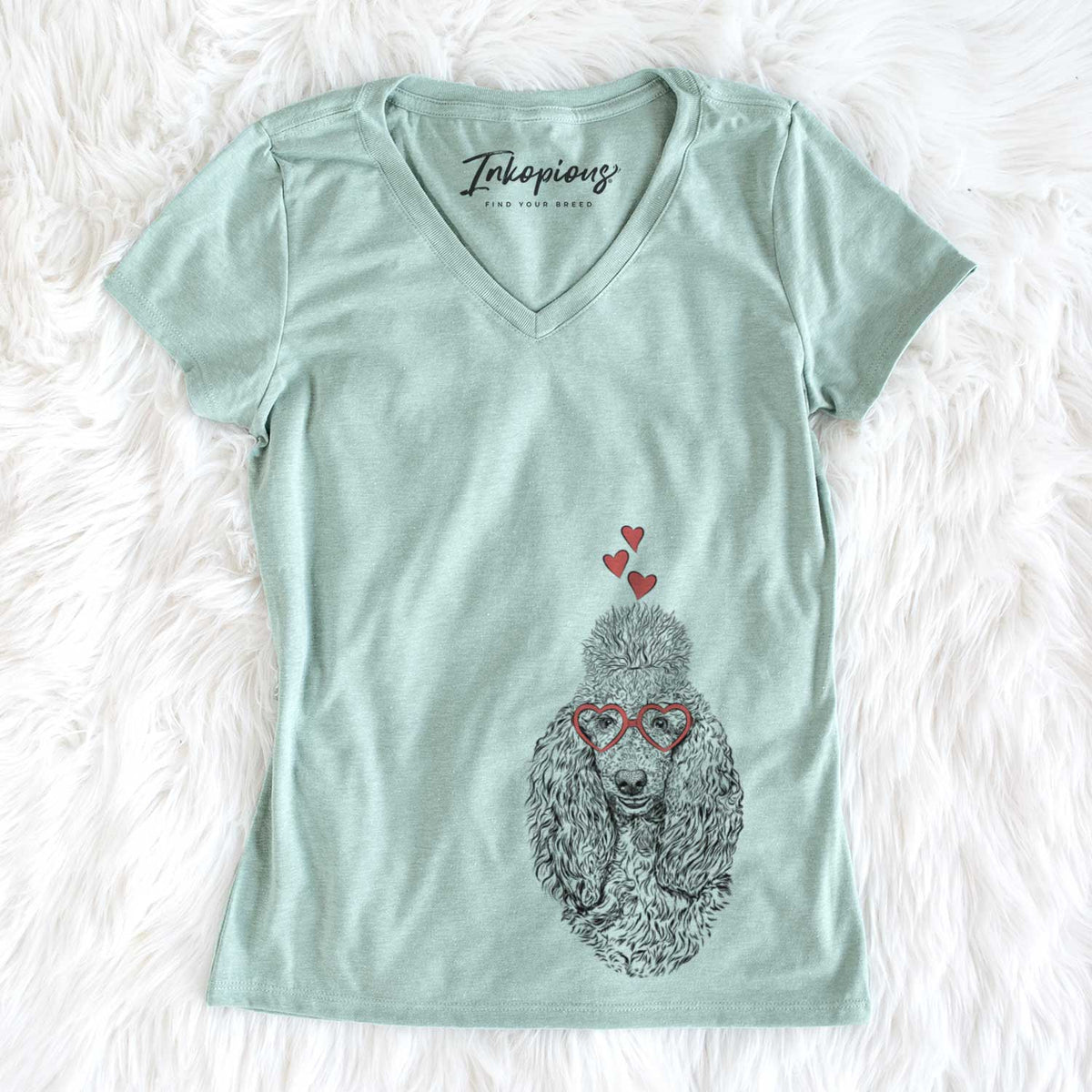 Valentine Kenna the Standard Poodle - Women&#39;s V-neck Shirt