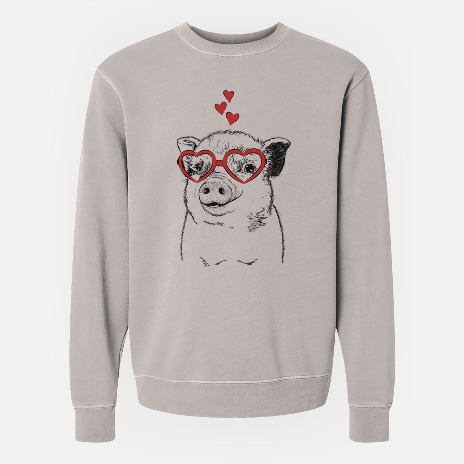 Valentine Kevin the Spotted Pig - Unisex Pigment Dyed Crew Sweatshirt