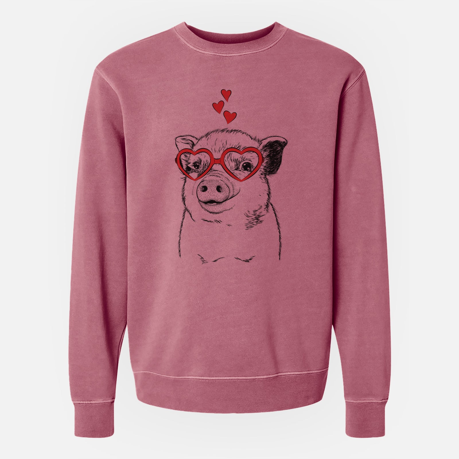 Valentine Kevin the Spotted Pig - Unisex Pigment Dyed Crew Sweatshirt