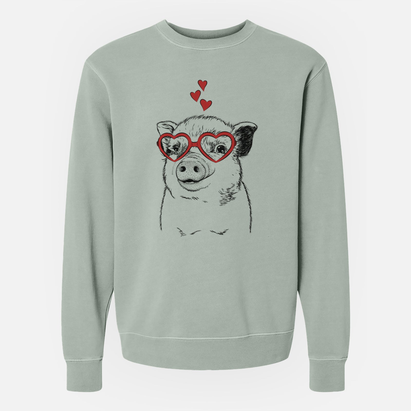 Valentine Kevin the Spotted Pig - Unisex Pigment Dyed Crew Sweatshirt