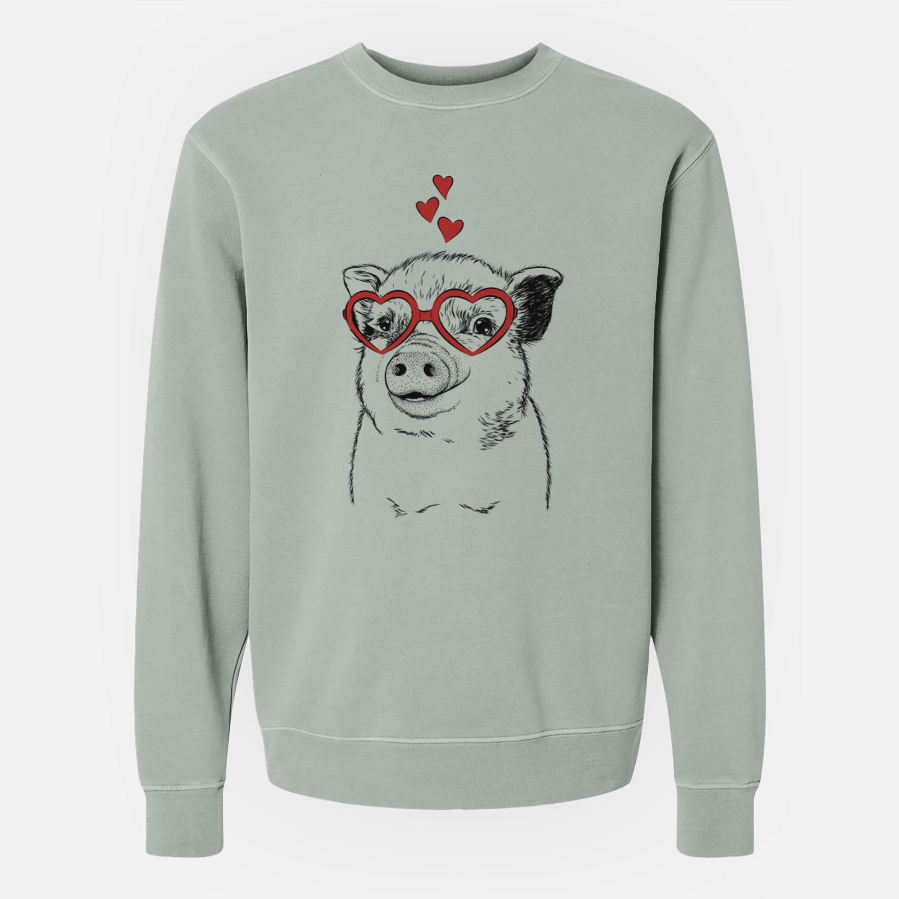 Valentine Kevin the Spotted Pig - Unisex Pigment Dyed Crew Sweatshirt