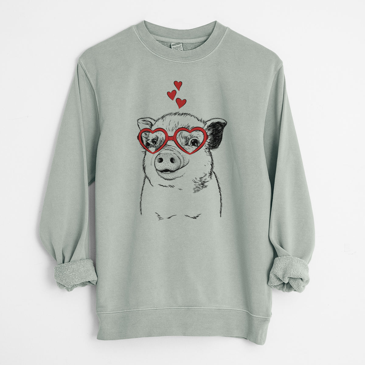 Valentine Kevin the Spotted Pig - Unisex Pigment Dyed Crew Sweatshirt