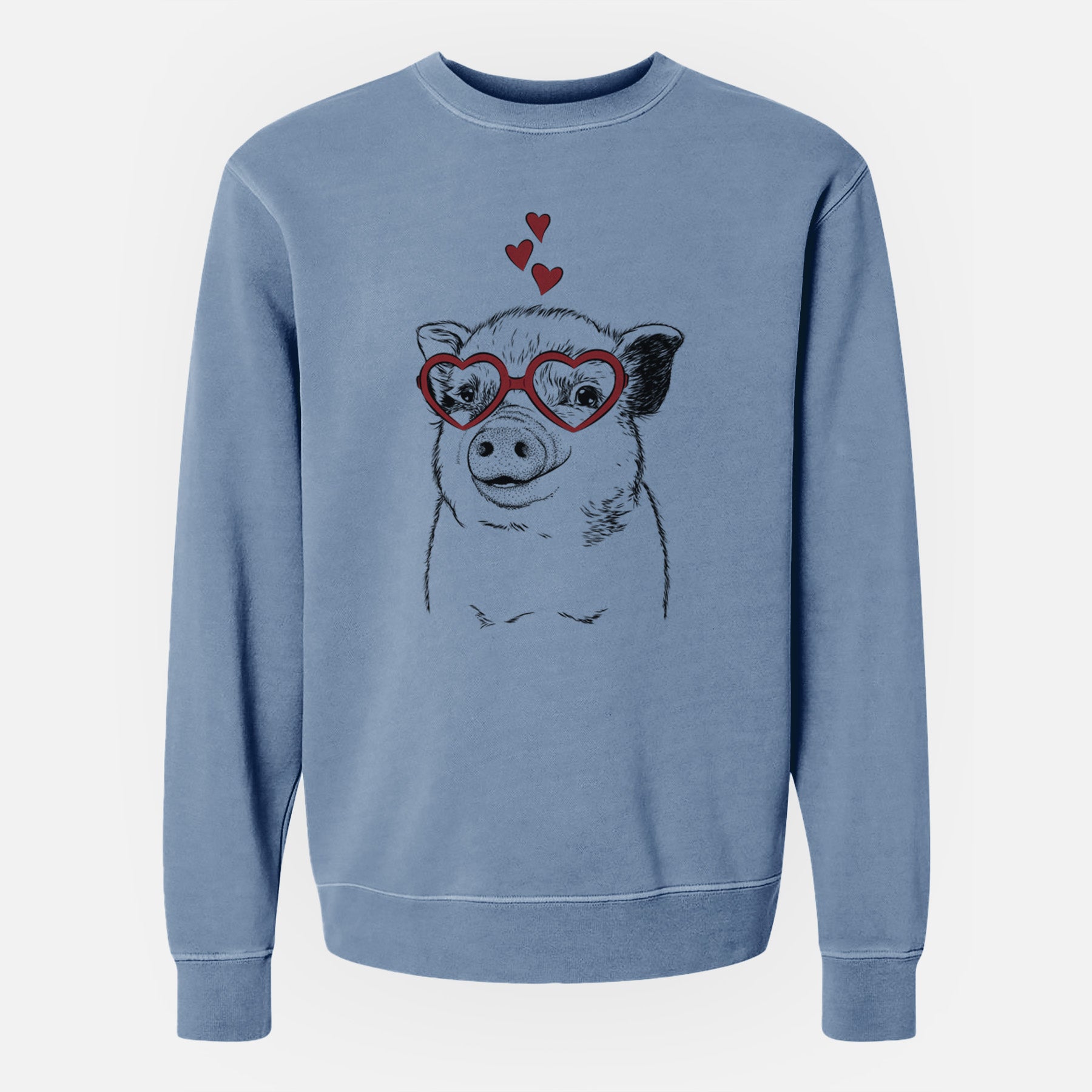 Valentine Kevin the Spotted Pig - Unisex Pigment Dyed Crew Sweatshirt