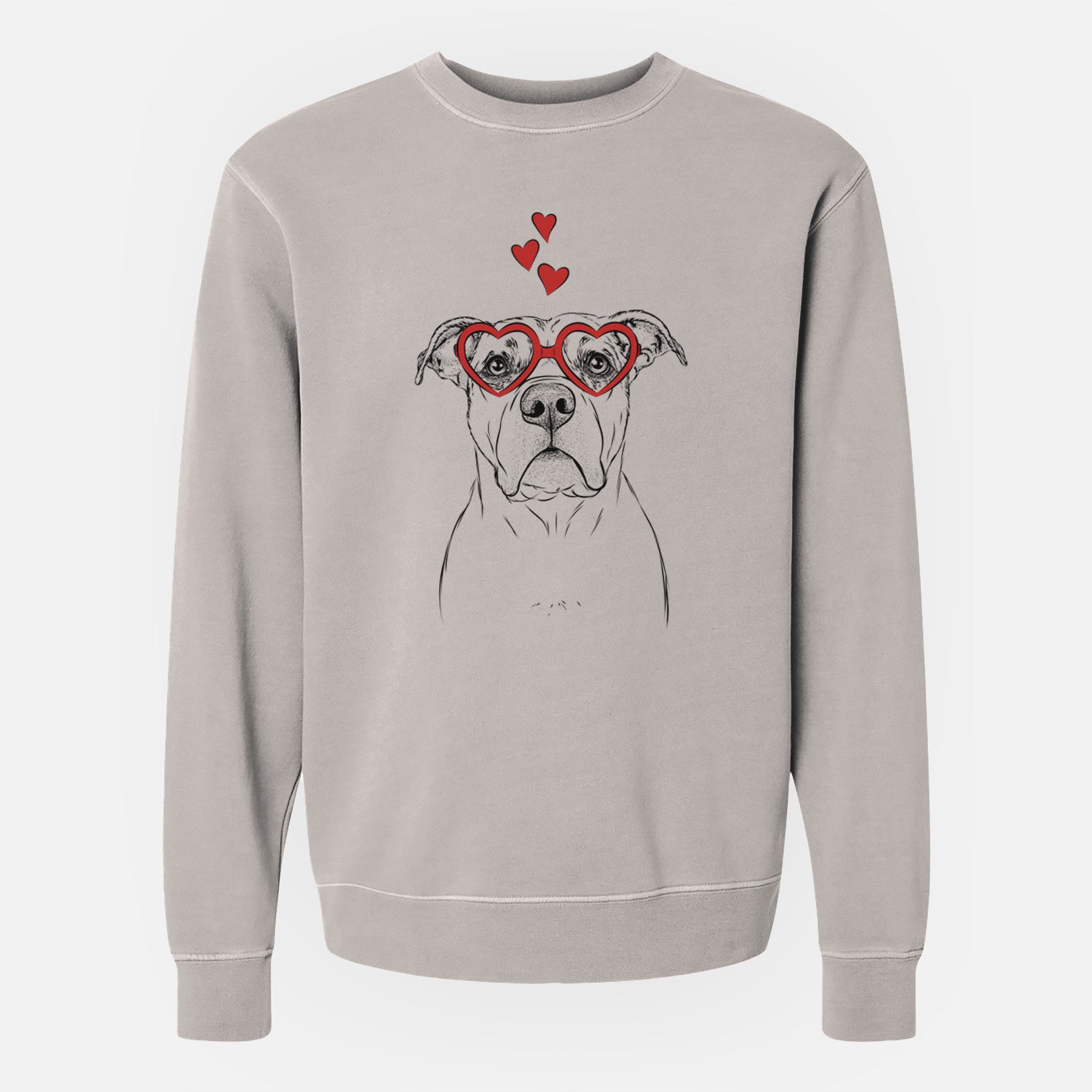 Valentine KiaOra the Pitbull Mix - Unisex Pigment Dyed Crew Sweatshirt