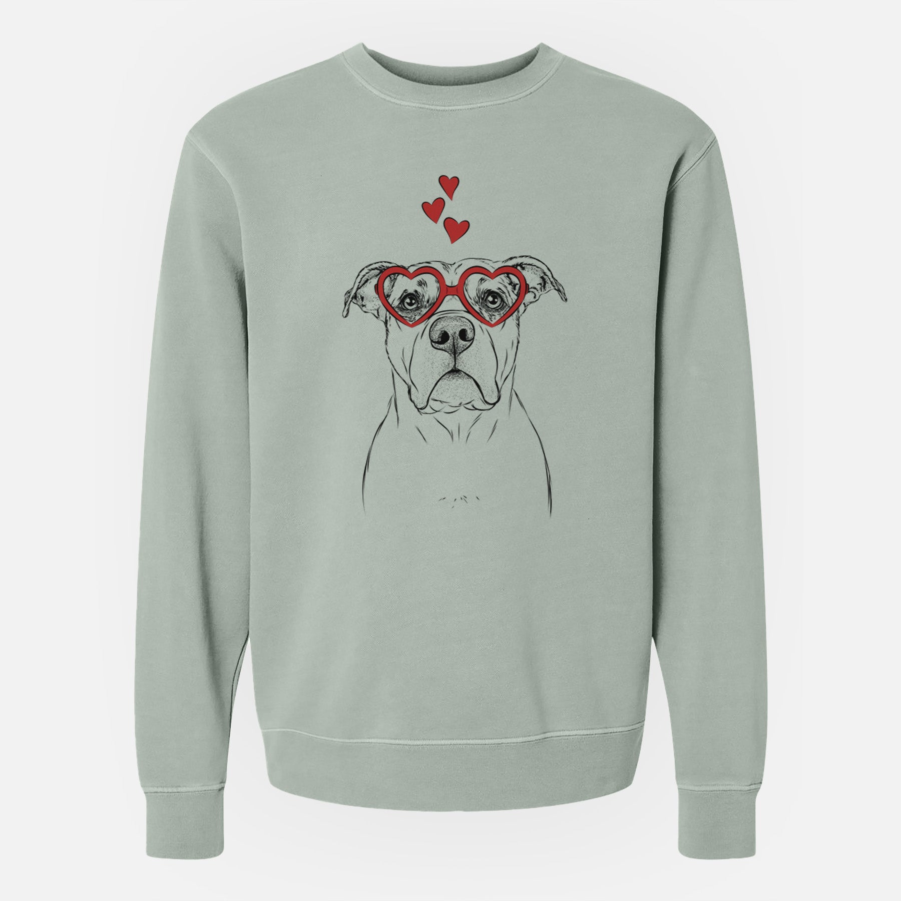 Valentine KiaOra the Pitbull Mix - Unisex Pigment Dyed Crew Sweatshirt