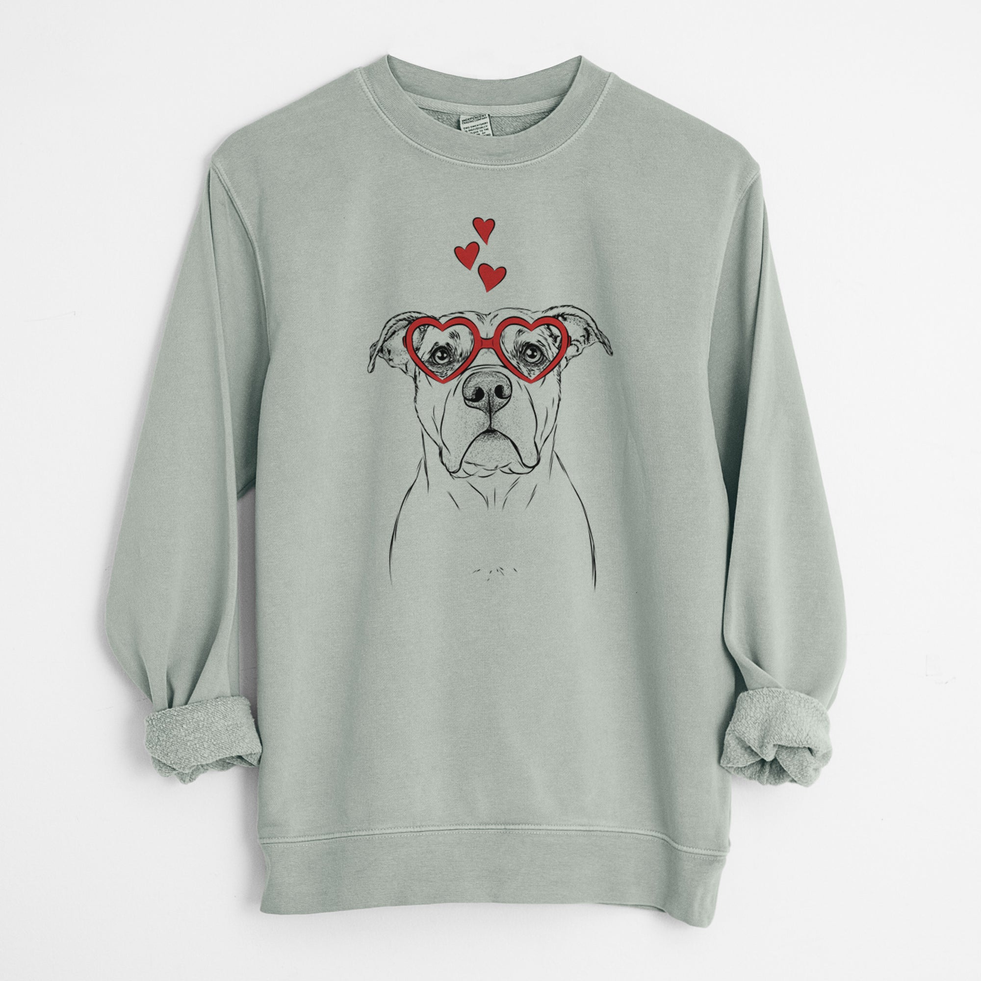 Valentine KiaOra the Pitbull Mix - Unisex Pigment Dyed Crew Sweatshirt