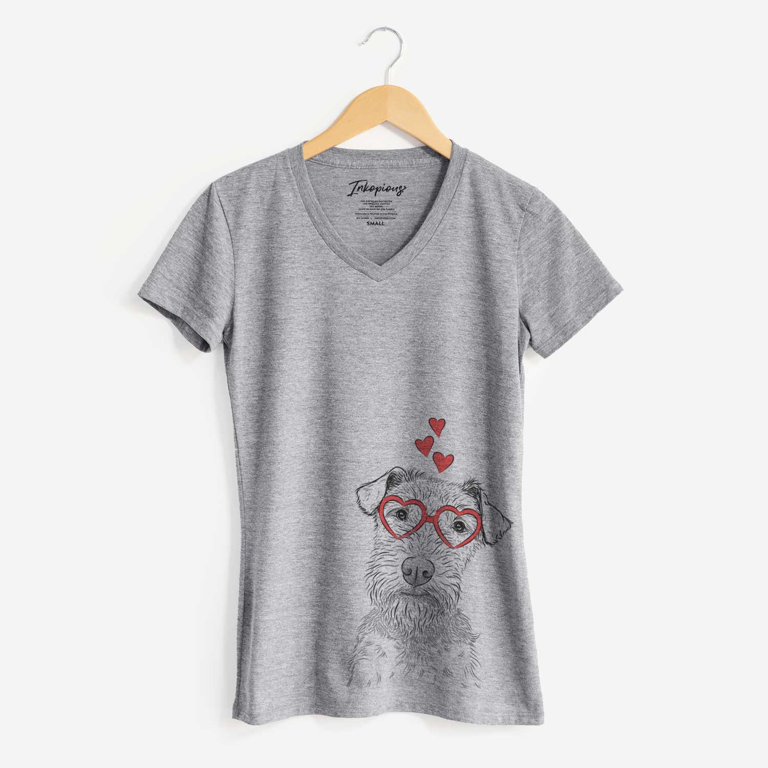 Valentine Kiara the Welsh Terrier - Women's V-neck Shirt