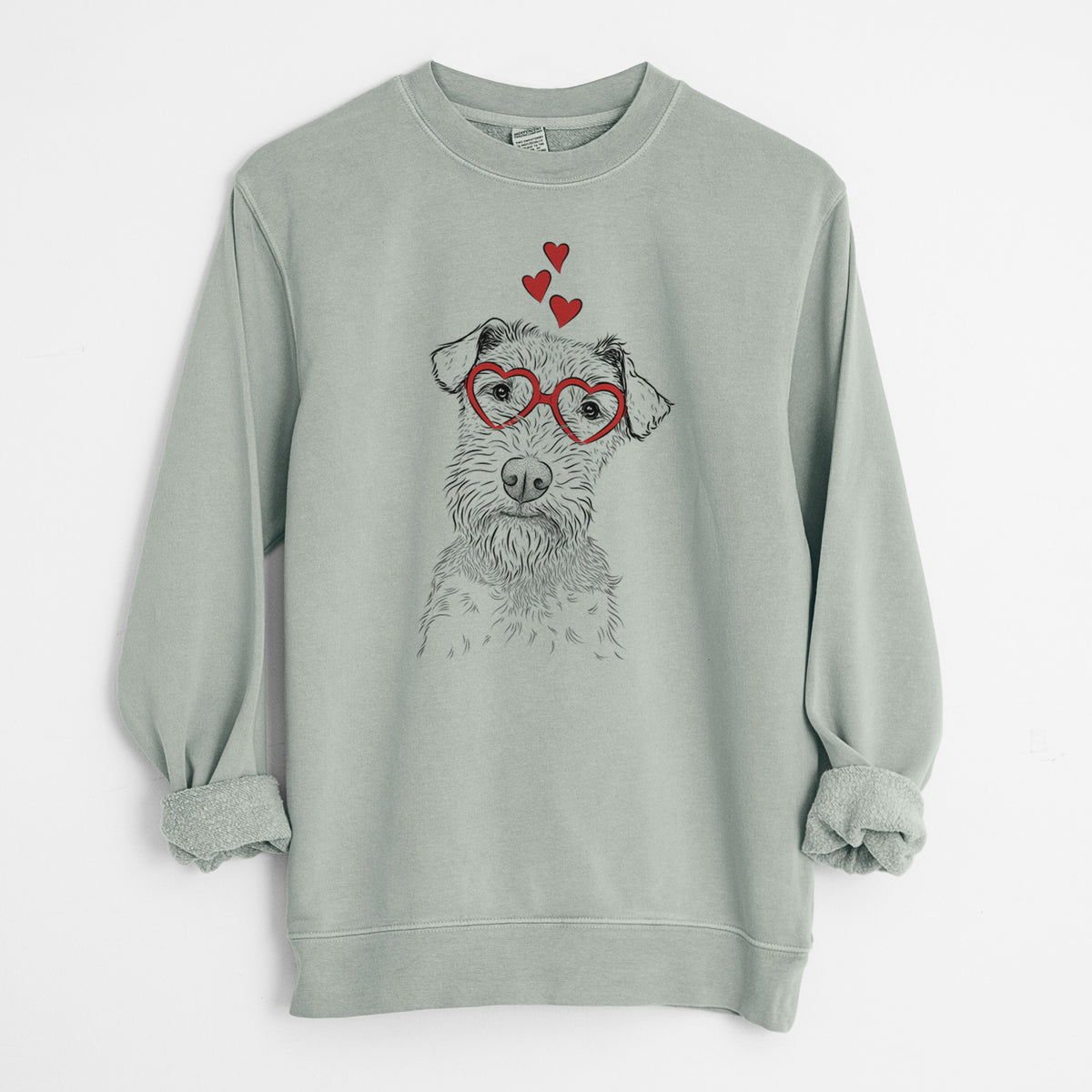 Valentine Kiara the Welsh Terrier - Unisex Pigment Dyed Crew Sweatshirt