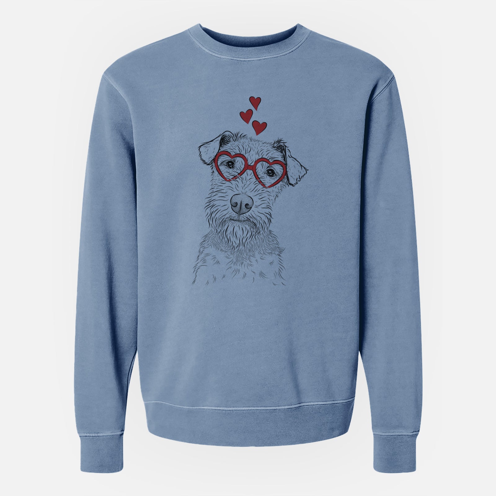 Valentine Kiara the Welsh Terrier - Unisex Pigment Dyed Crew Sweatshirt