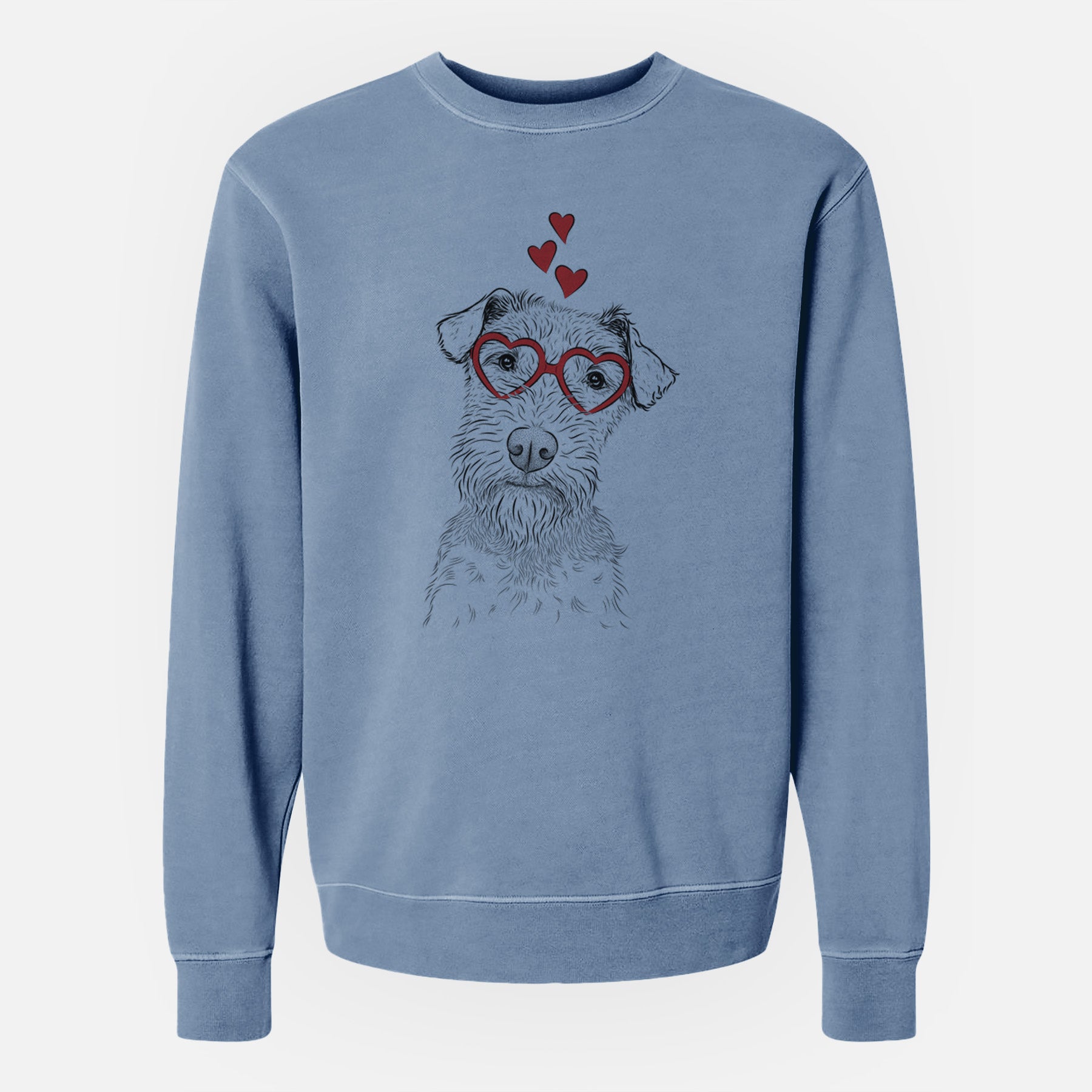 Valentine Kiara the Welsh Terrier - Unisex Pigment Dyed Crew Sweatshirt
