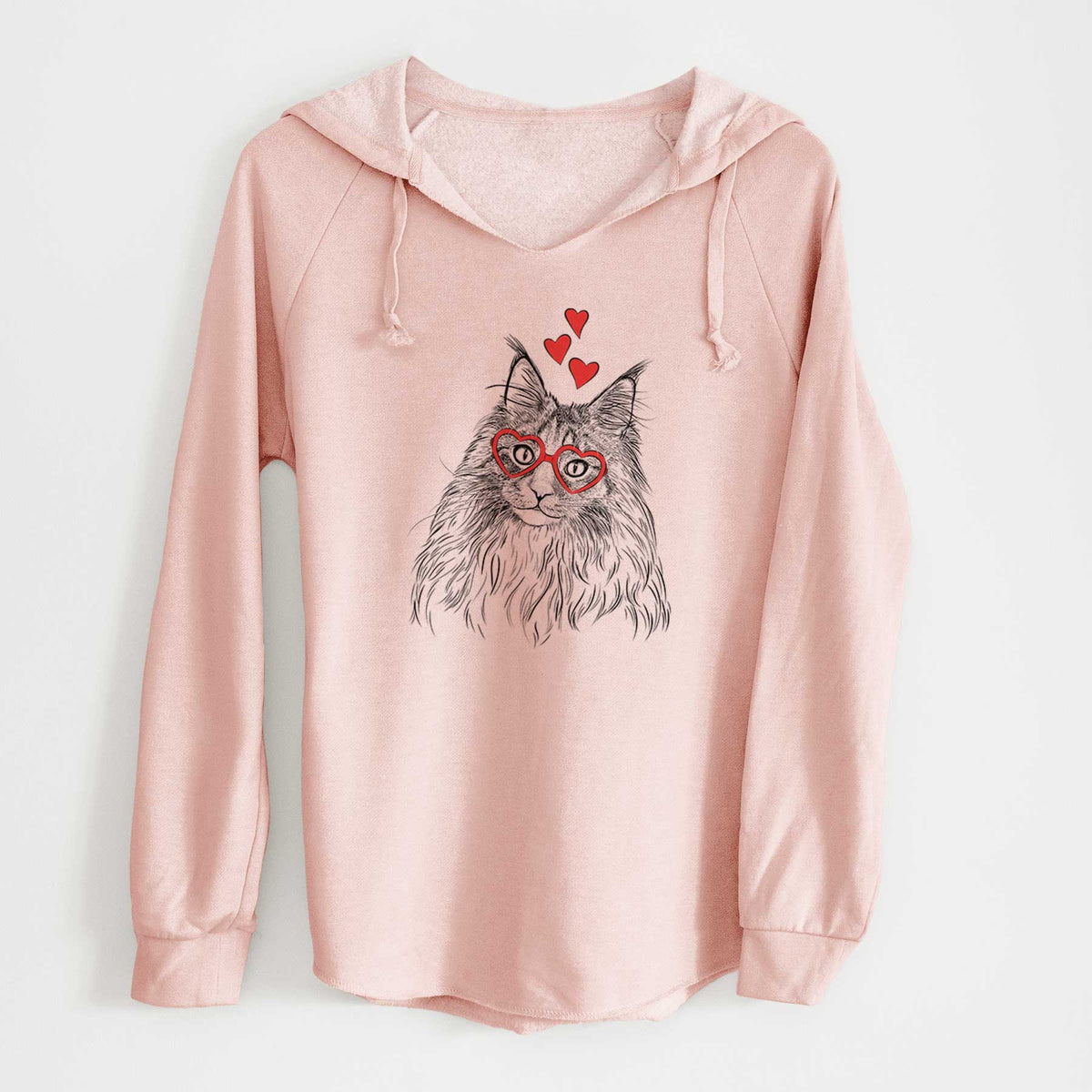Valentine Kiki the Maine Coon Cat - Cali Wave Hooded Sweatshirt