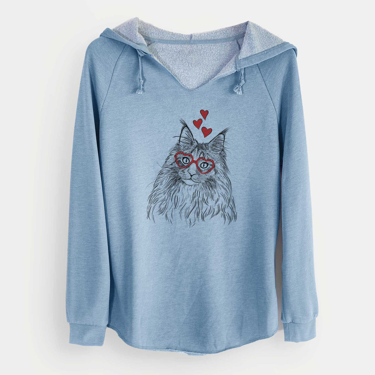 Valentine Kiki the Maine Coon Cat - Cali Wave Hooded Sweatshirt