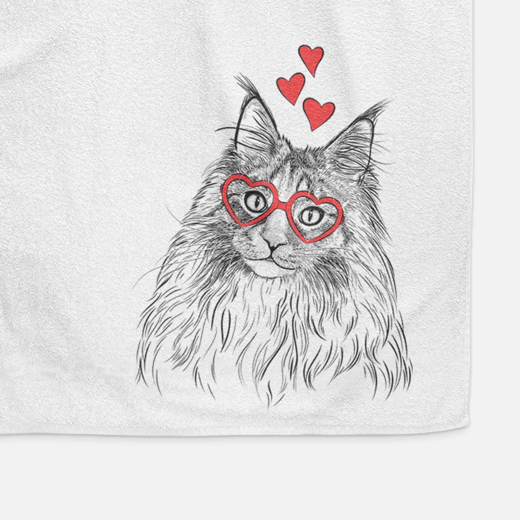 Kiki the Maine Coon Cat Decorative Hand Towel