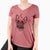 Valentine Kingsleigh the French Bulldog - Women's V-neck Shirt