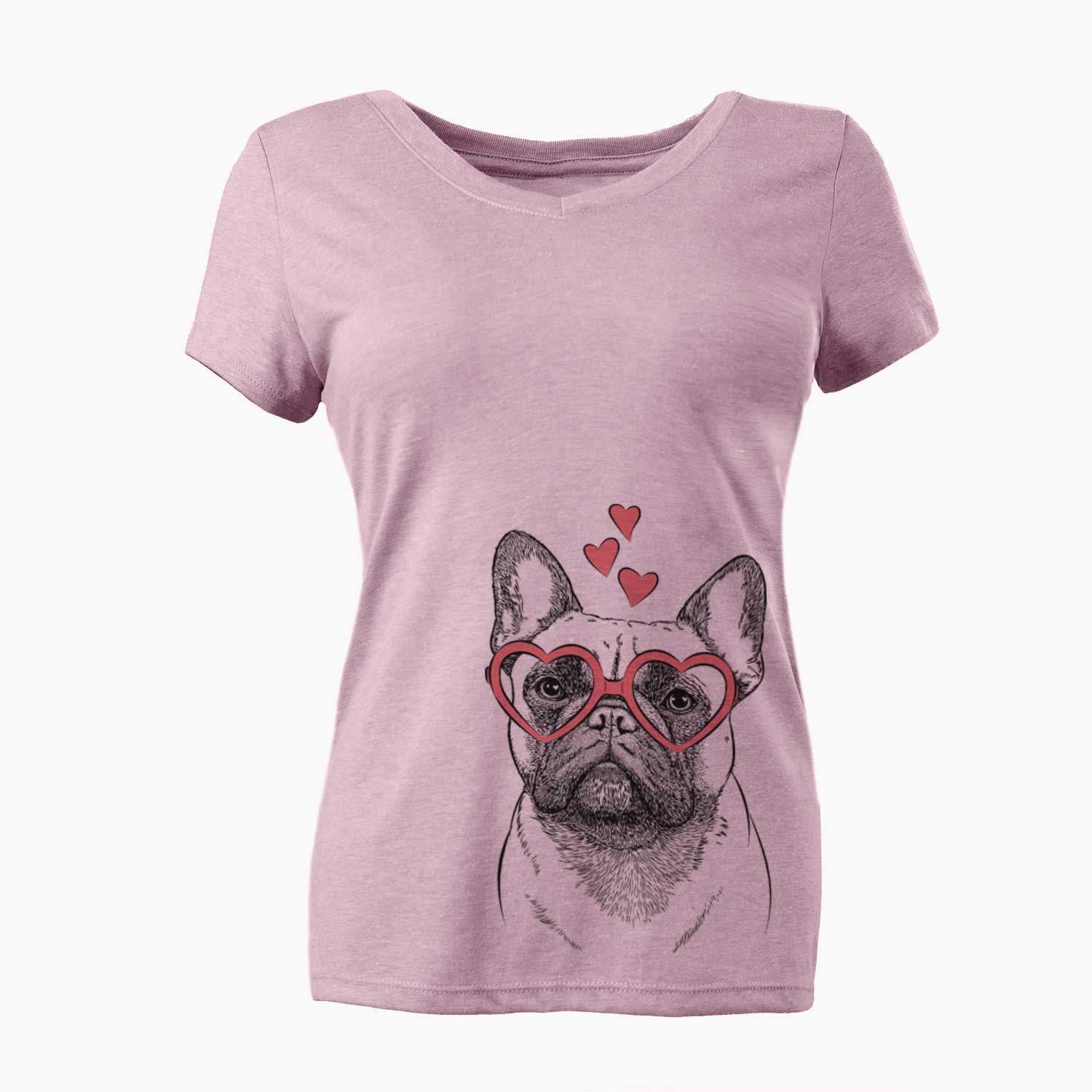 Valentine Kingsleigh the French Bulldog - Women's V-neck Shirt