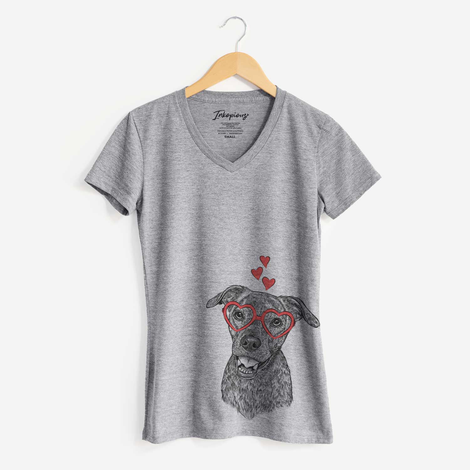 Valentine Kirby the Mountain Cur Mix - Women's V-neck Shirt