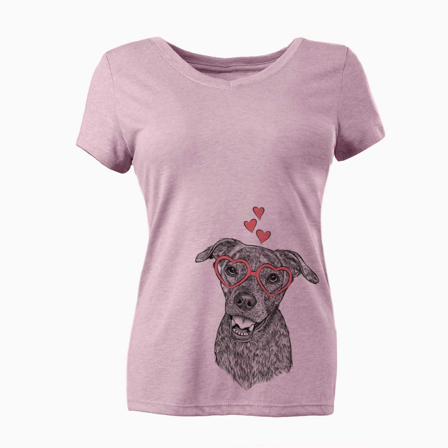 Valentine Kirby the Mountain Cur Mix - Women's V-neck Shirt