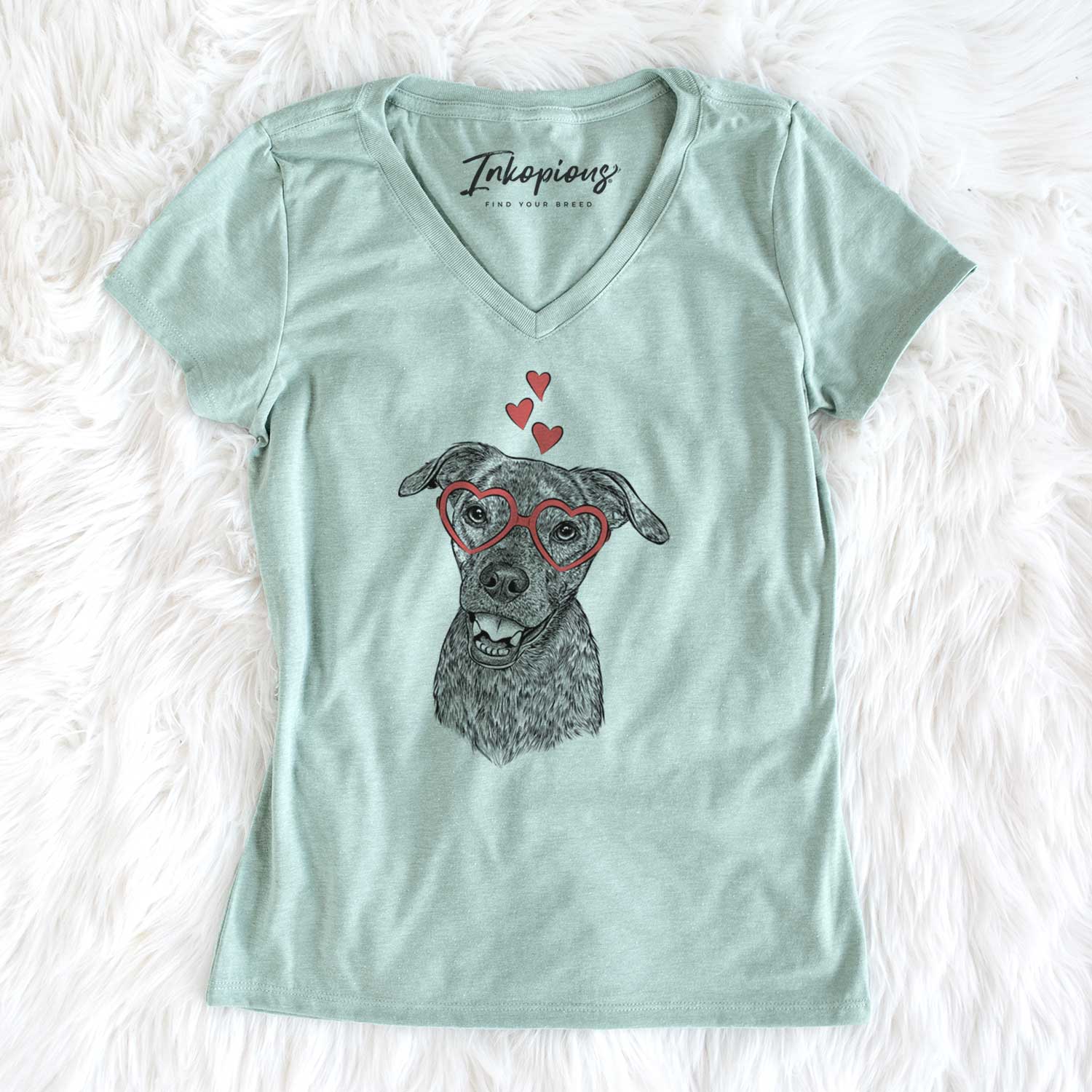 Valentine Kirby the Mountain Cur Mix - Women's V-neck Shirt