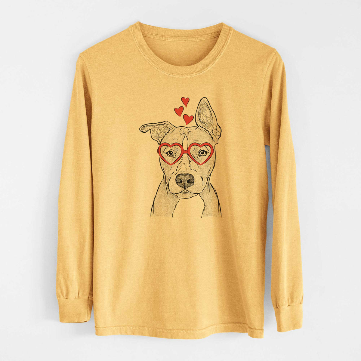 Valentine Kisses the Pitbull - Heavyweight 100% Cotton Long Sleeve