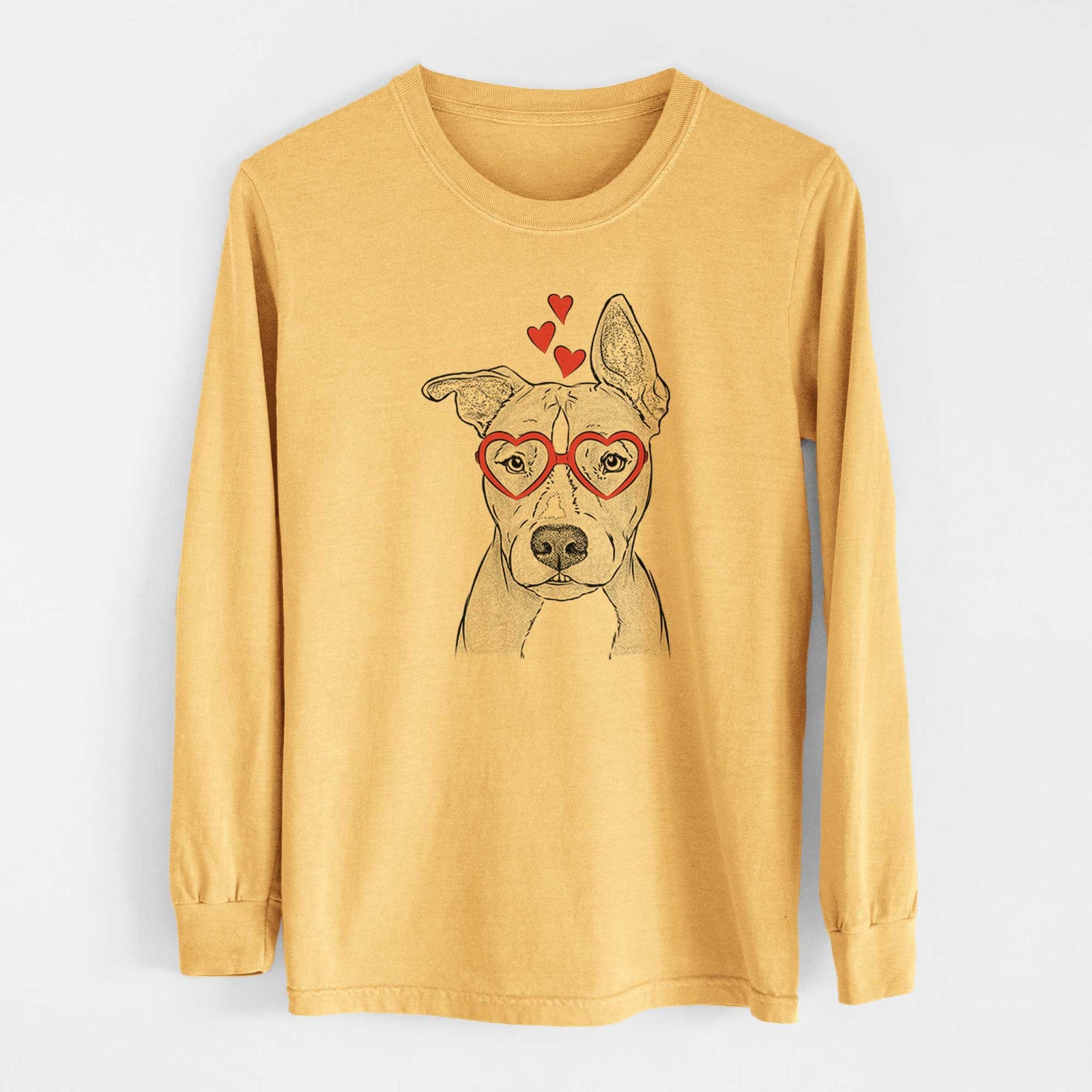 Valentine Kisses the Pitbull - Heavyweight 100% Cotton Long Sleeve