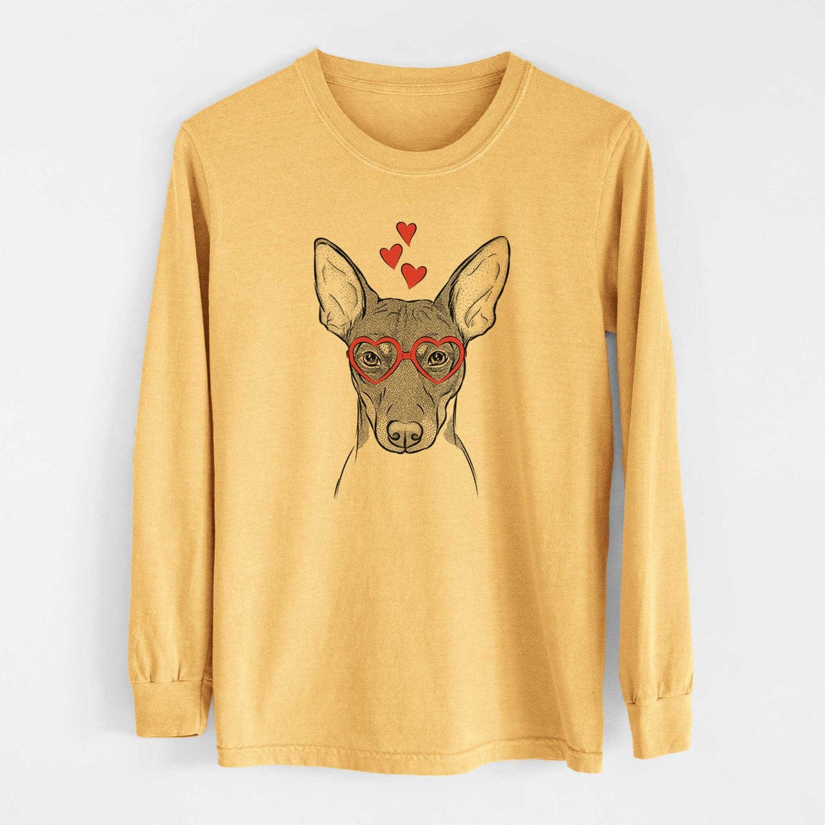 Valentine Knox the Rat Terrier - Heavyweight 100% Cotton Long Sleeve
