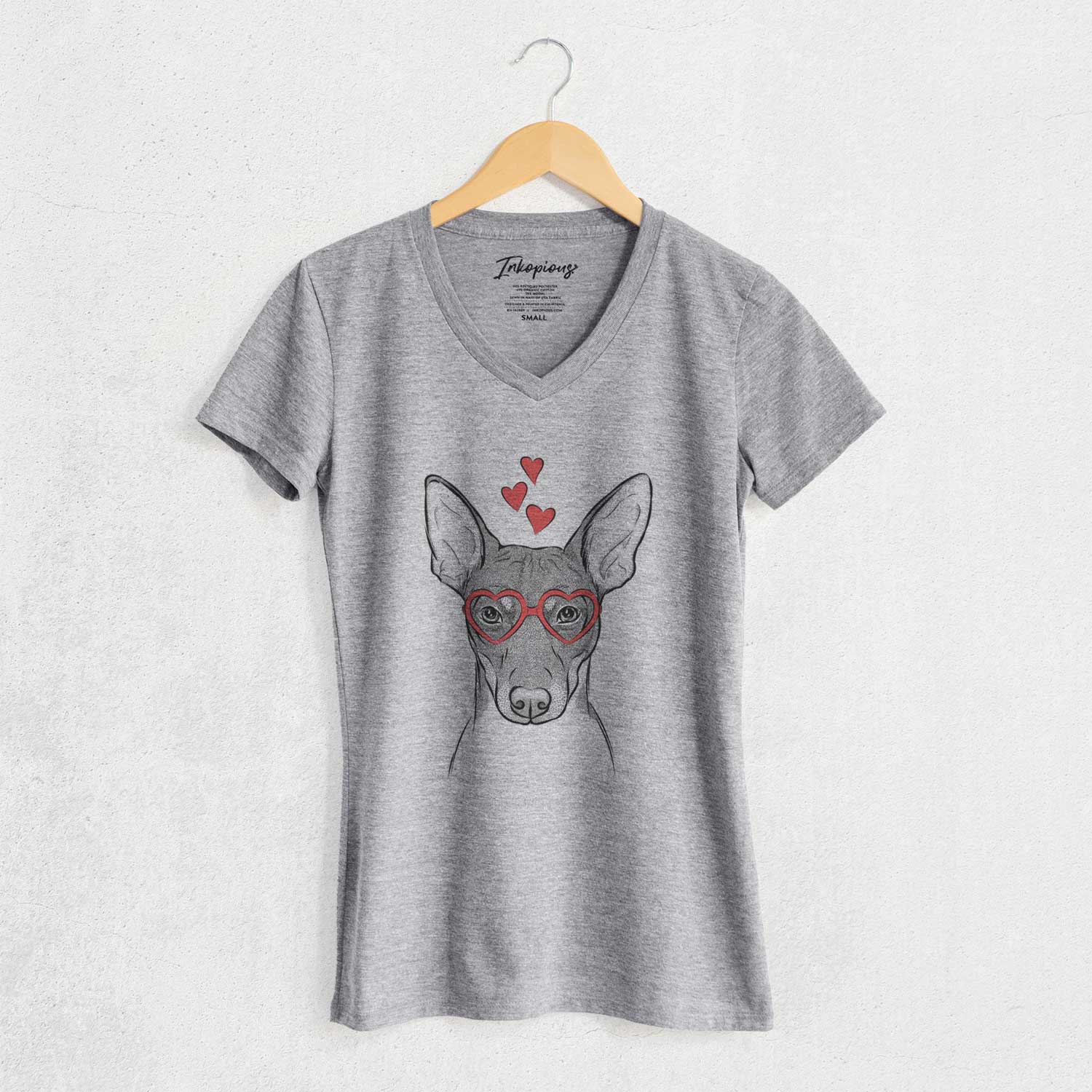 Valentine Knox the Rat Terrier - Women's V-neck Shirt