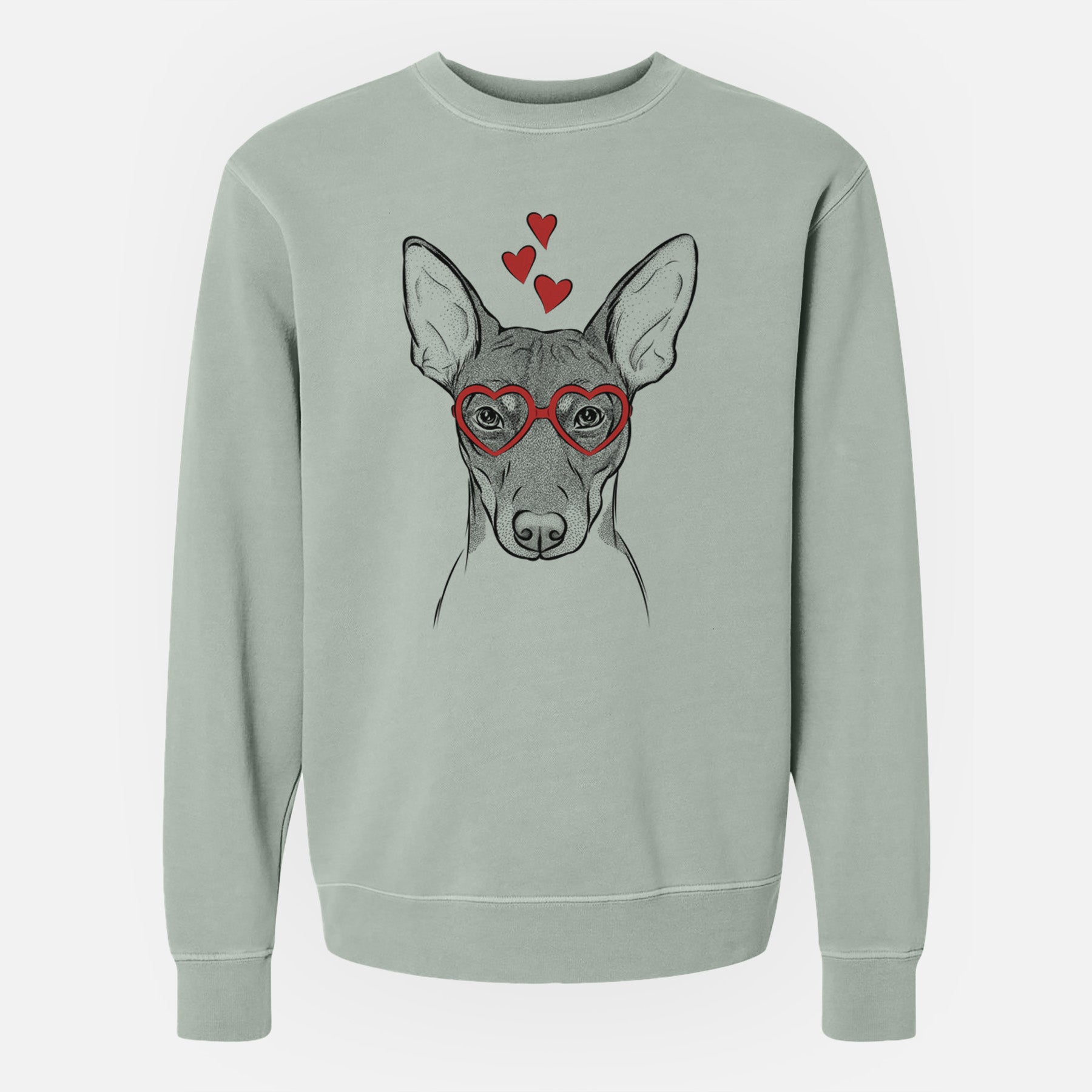 Valentine Knox the Rat Terrier - Unisex Pigment Dyed Crew Sweatshirt