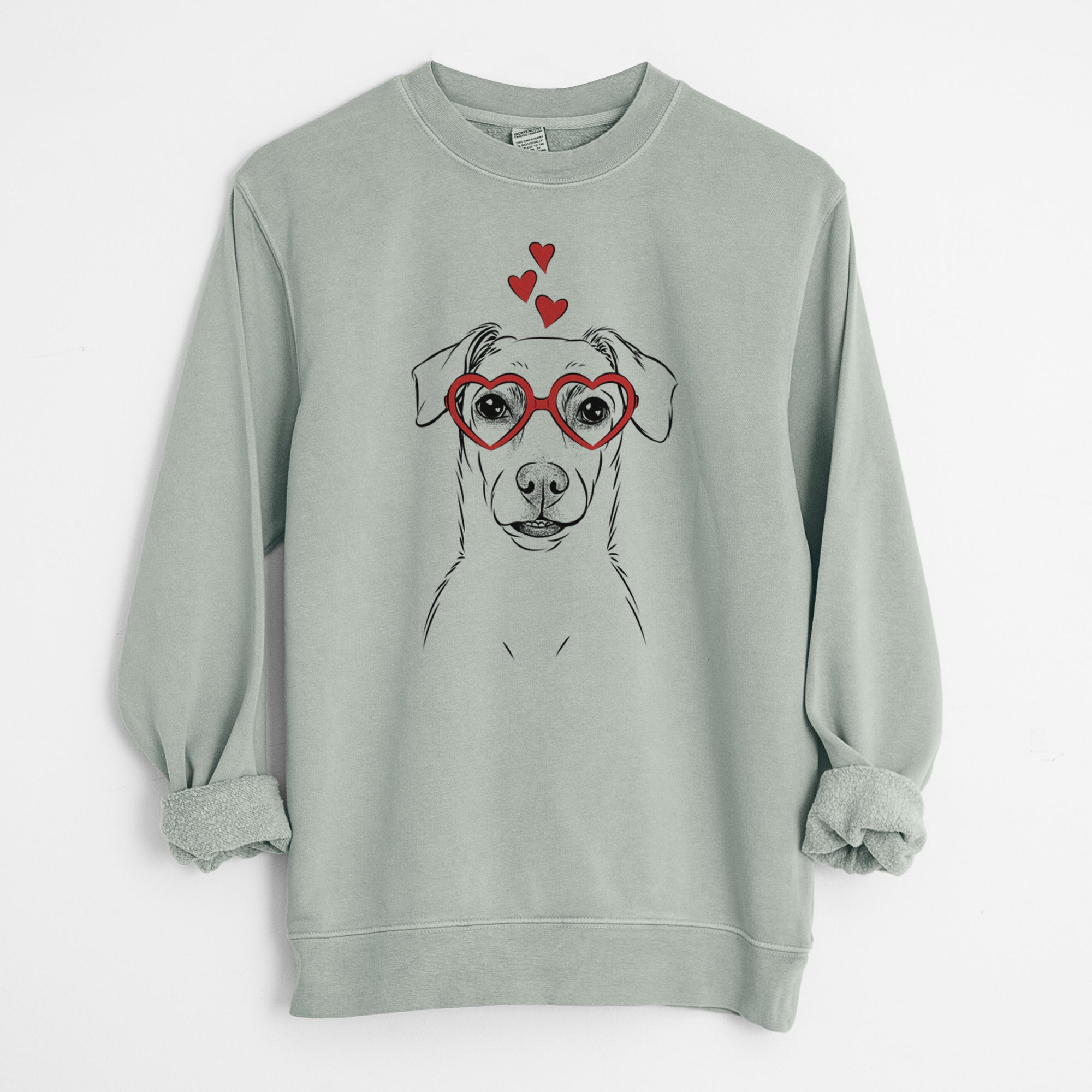 Valentine Koa the Jack Russell Terrier - Unisex Pigment Dyed Crew Sweatshirt