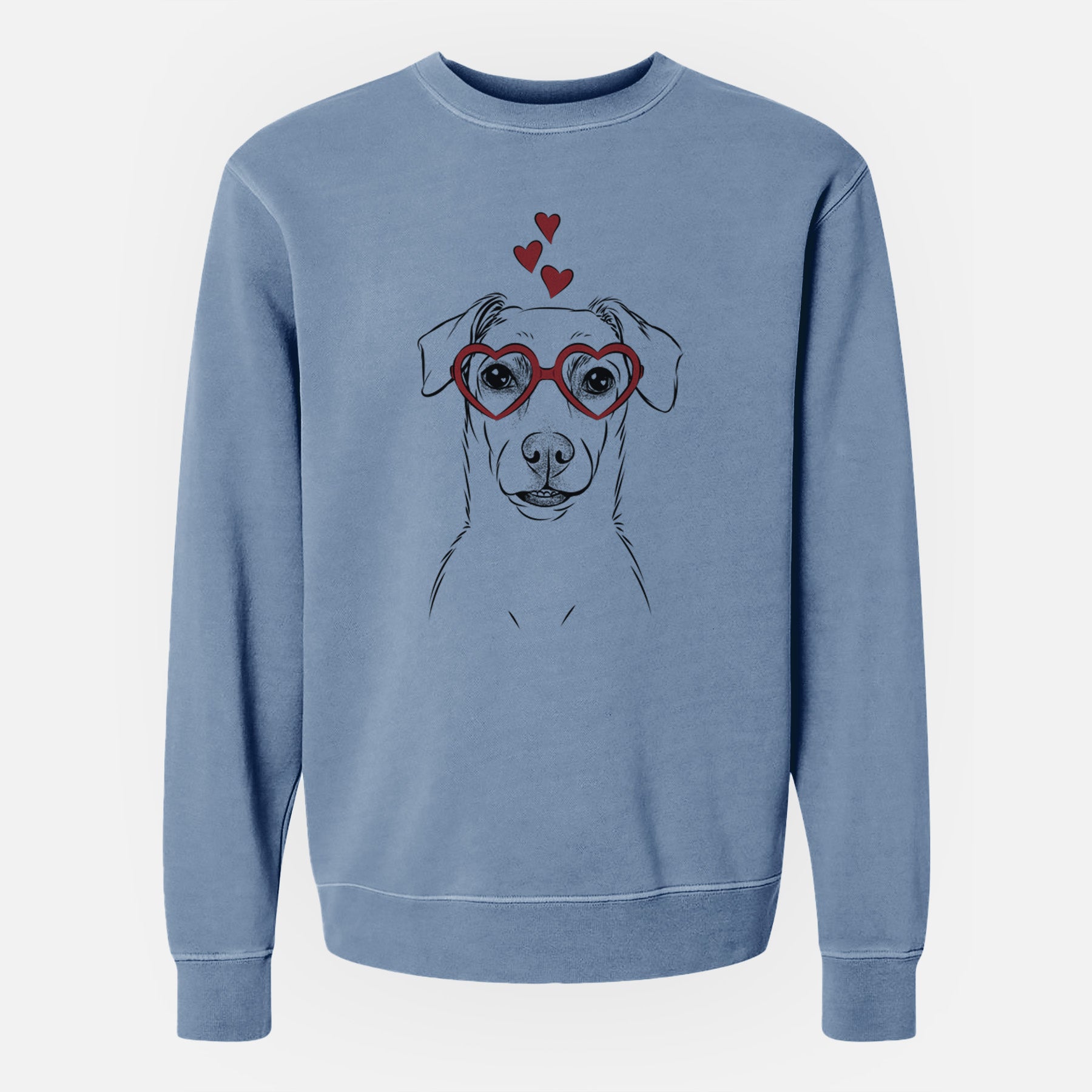 Valentine Koa the Jack Russell Terrier - Unisex Pigment Dyed Crew Sweatshirt