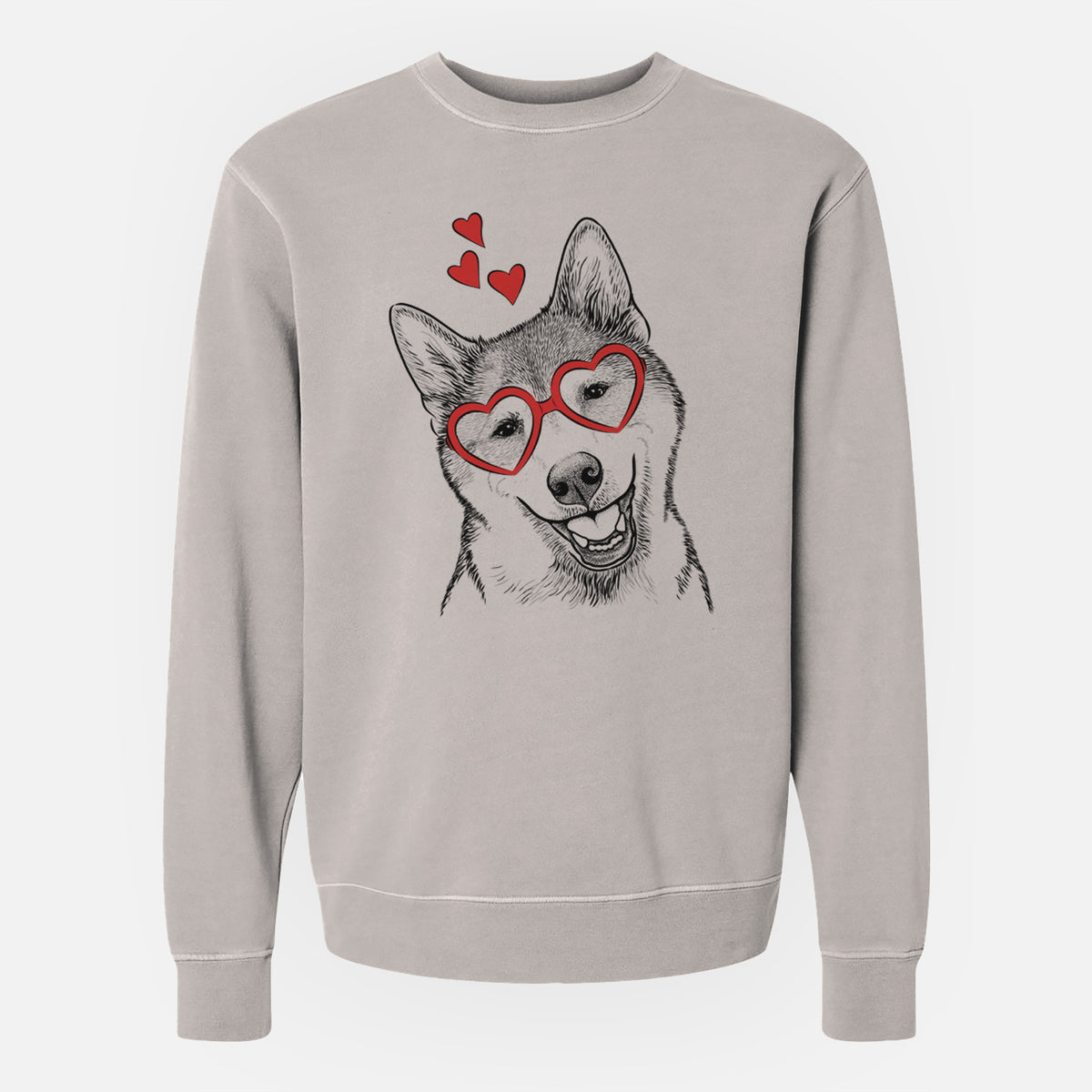 Valentine Koby the Shiba Inu - Unisex Pigment Dyed Crew Sweatshirt
